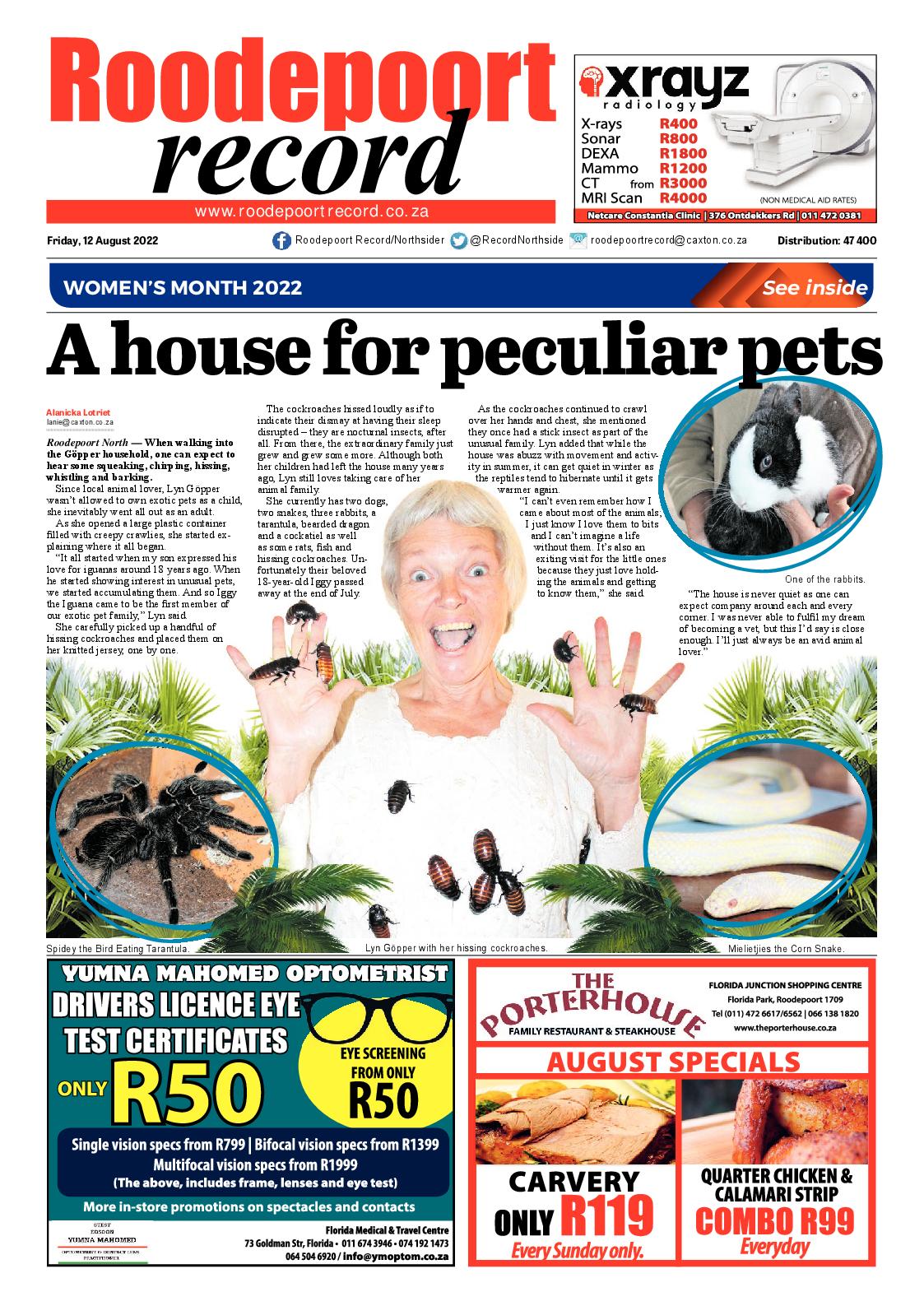 Roodepoort Record 12 August 2022 page 1