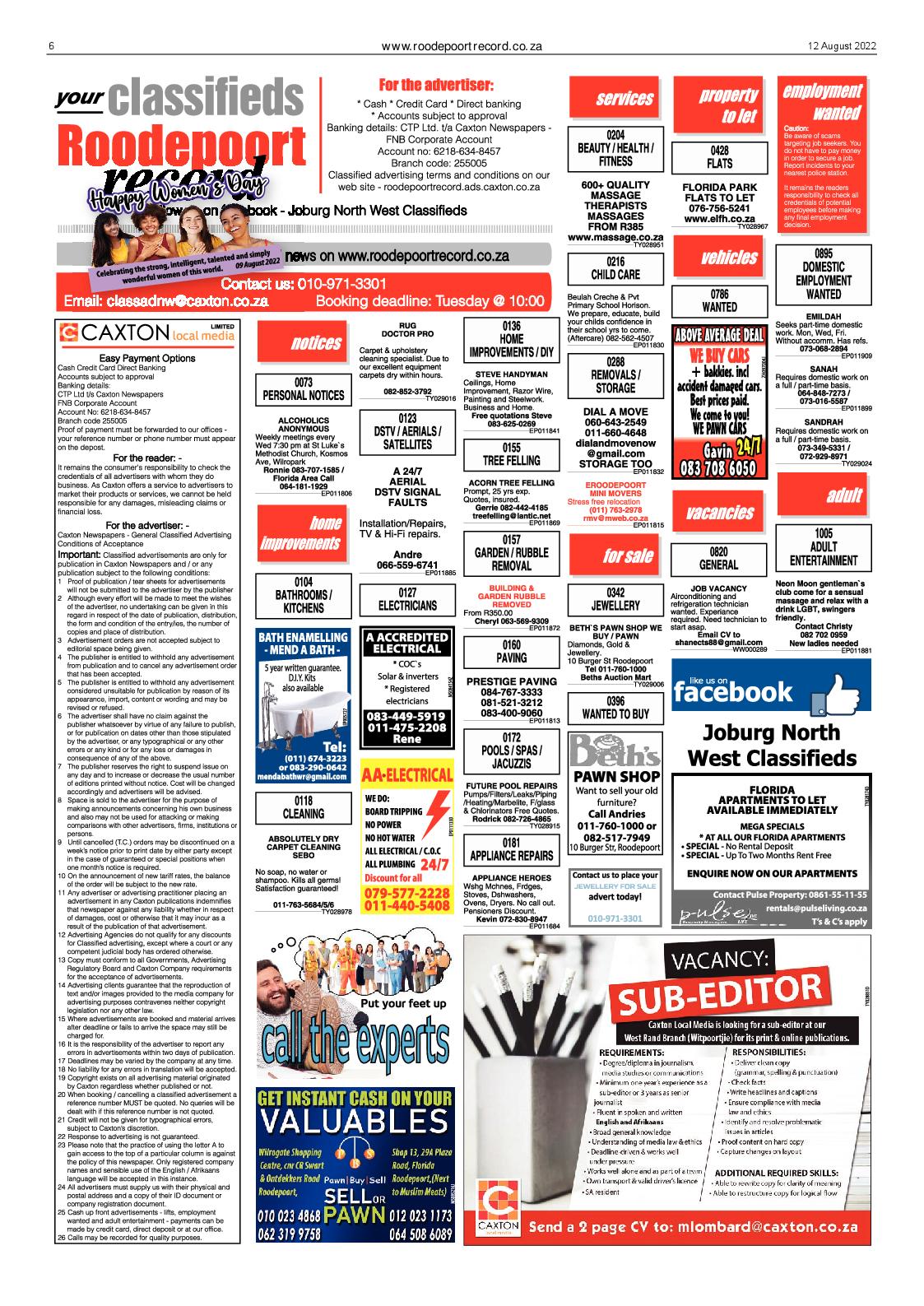 Roodepoort Record 12 August 2022 page 6
