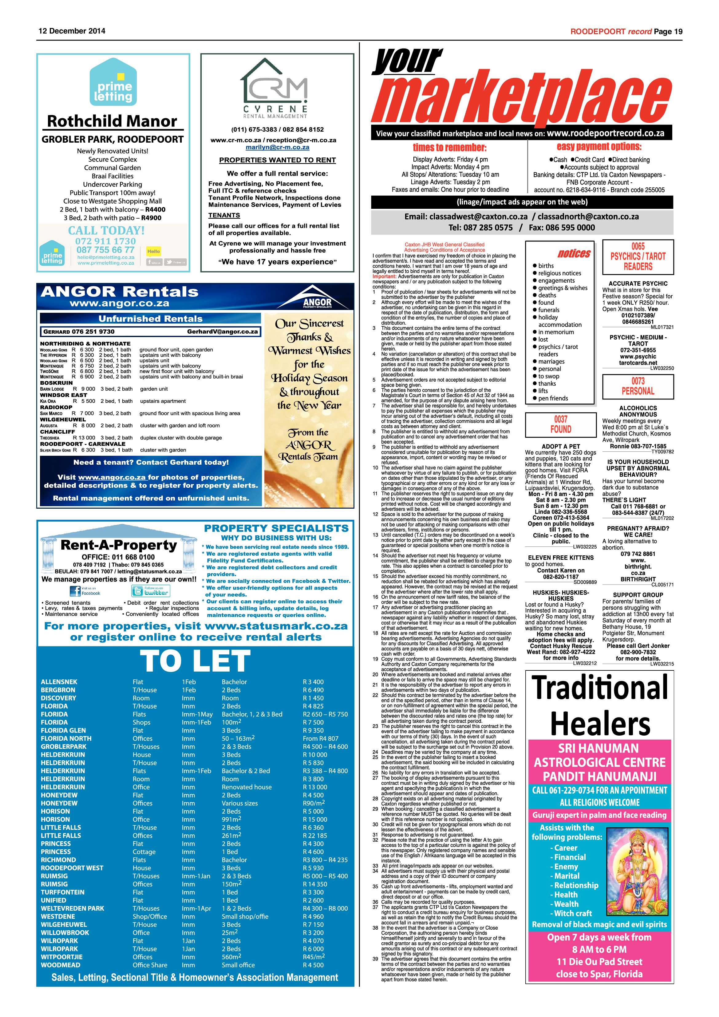 Roodepoort Record 12 December 2014 page 19