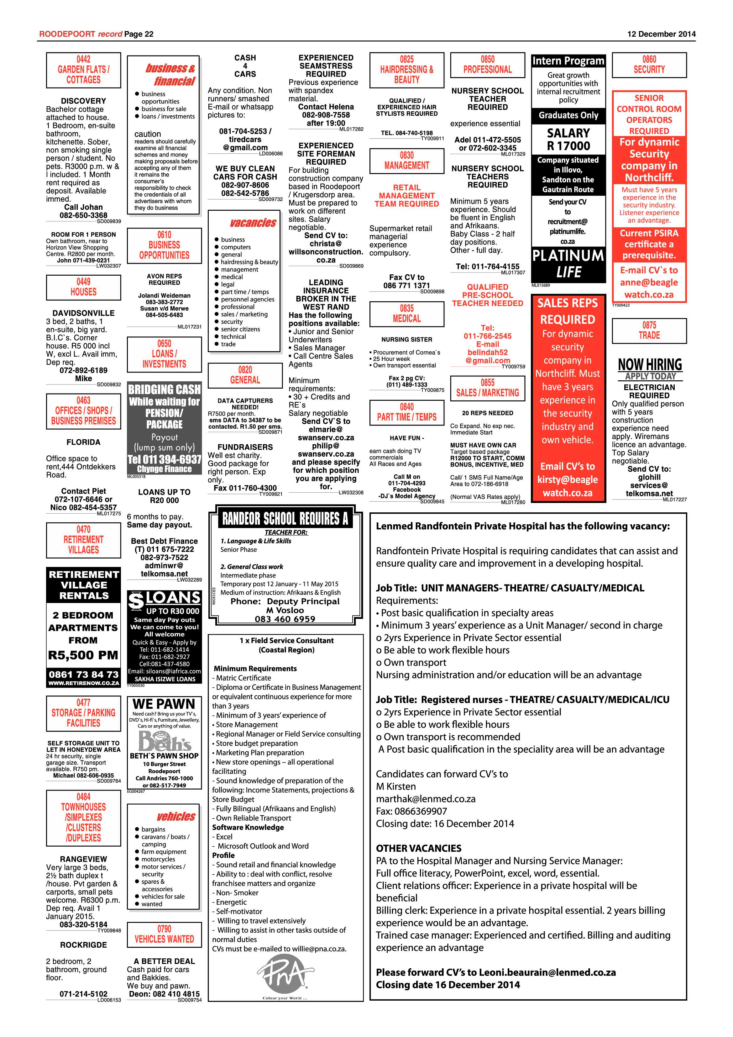 Roodepoort Record 12 December 2014 page 22