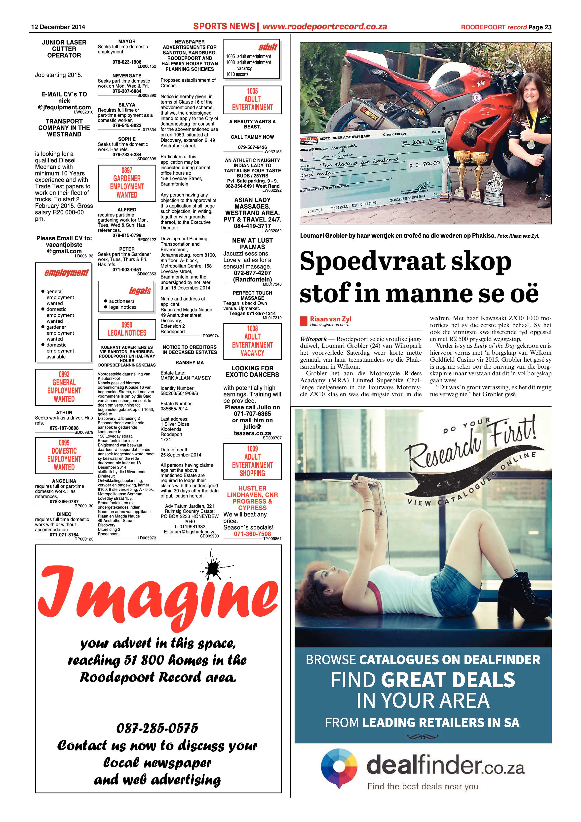 Roodepoort Record 12 December 2014 page 23