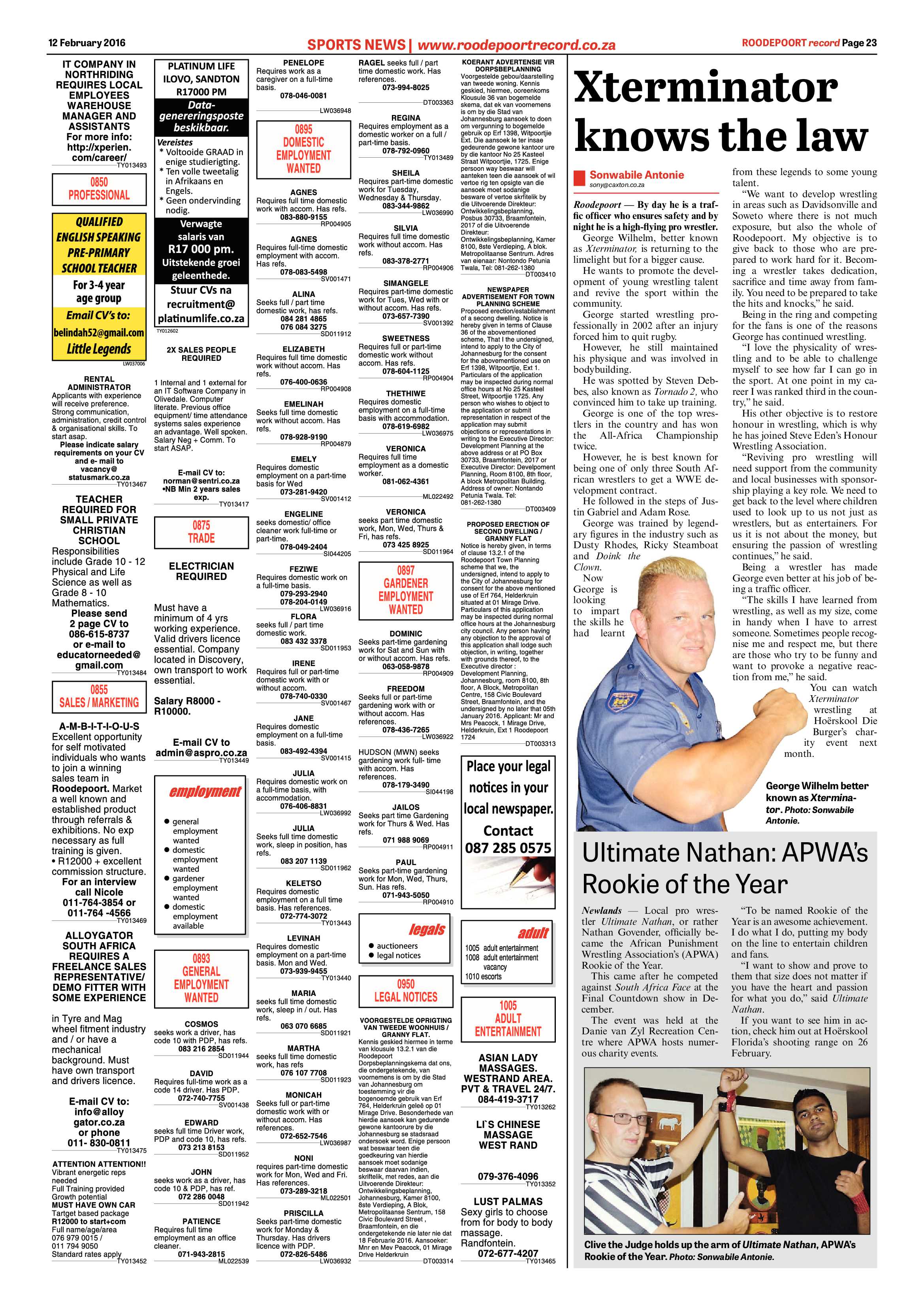 Roodepoort Record 12 February 2016 page 23