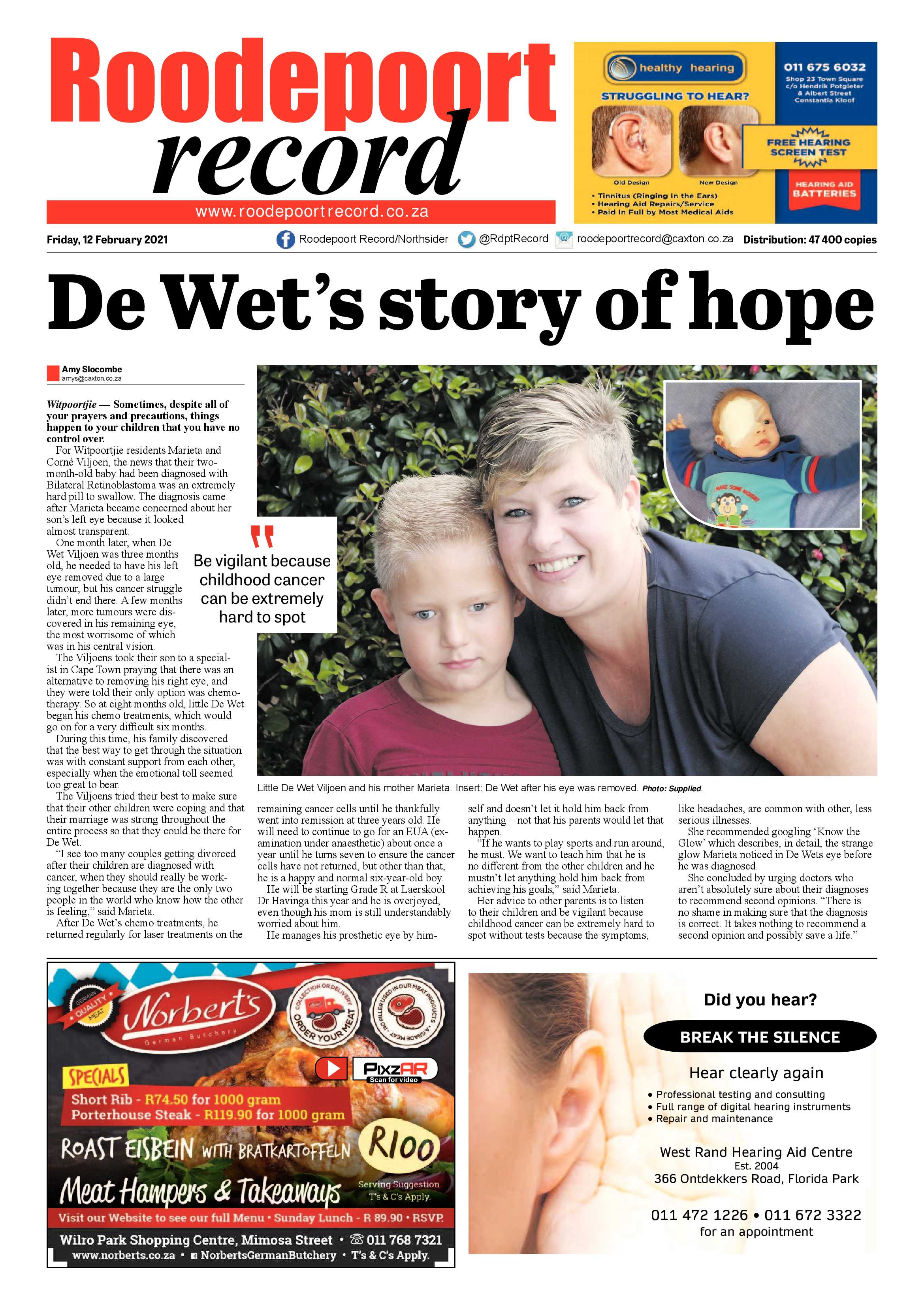 Roodepoort Record 12 February 2021 page 1