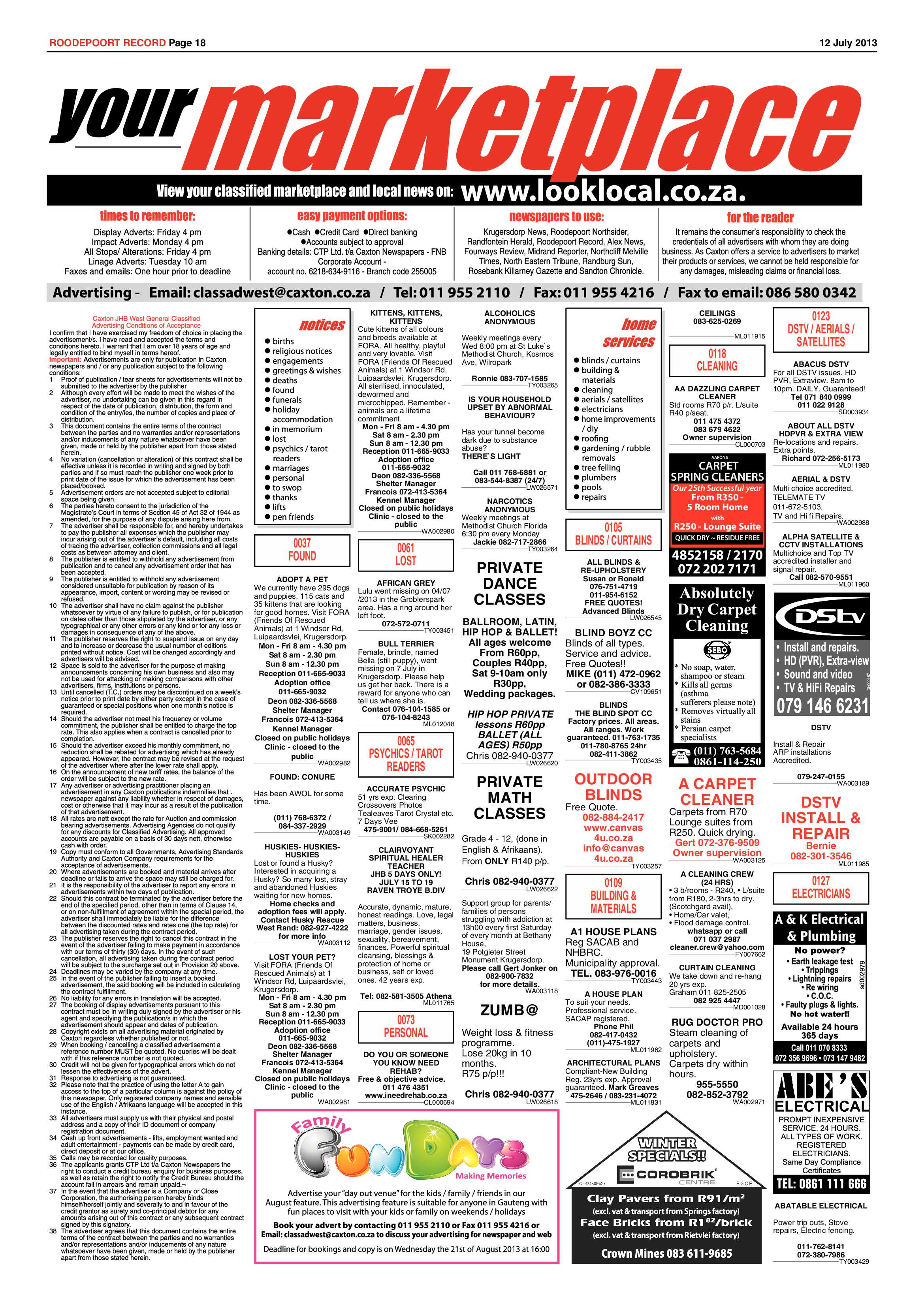 Roodepoort Record 12 July 2013 page 18