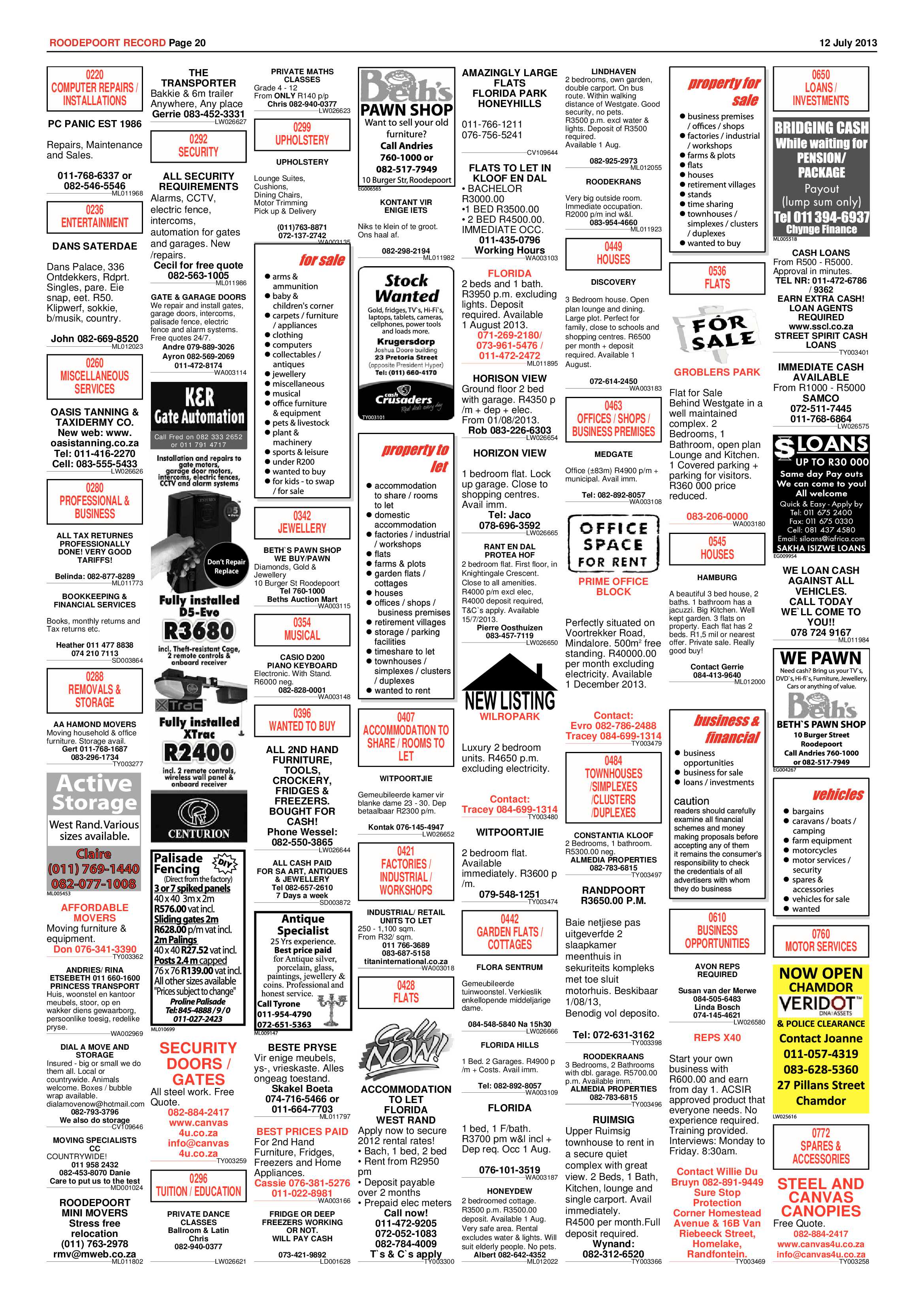 Roodepoort Record 12 July 2013 page 20