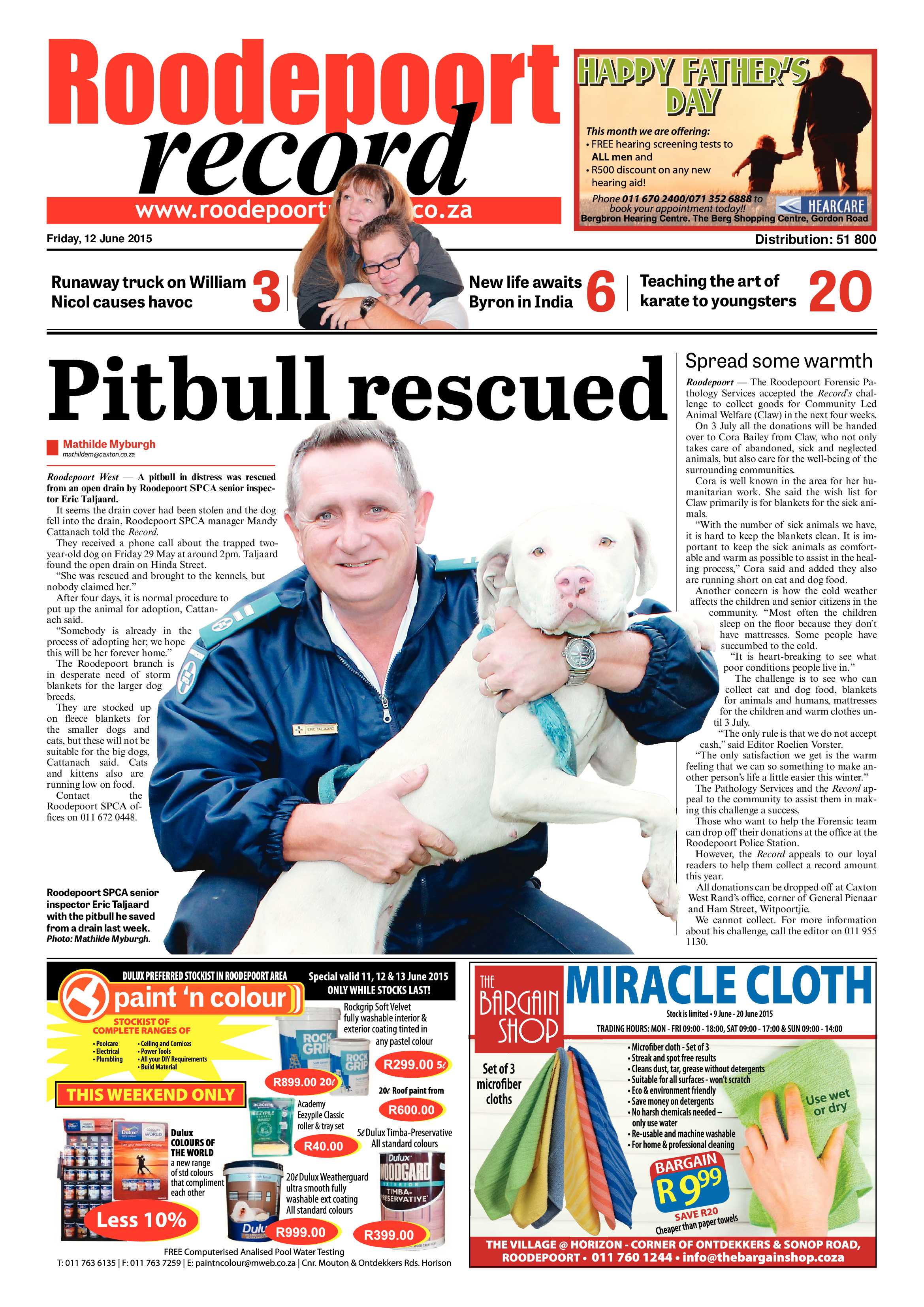 Roodepoort Record 12 June 2015 page 1