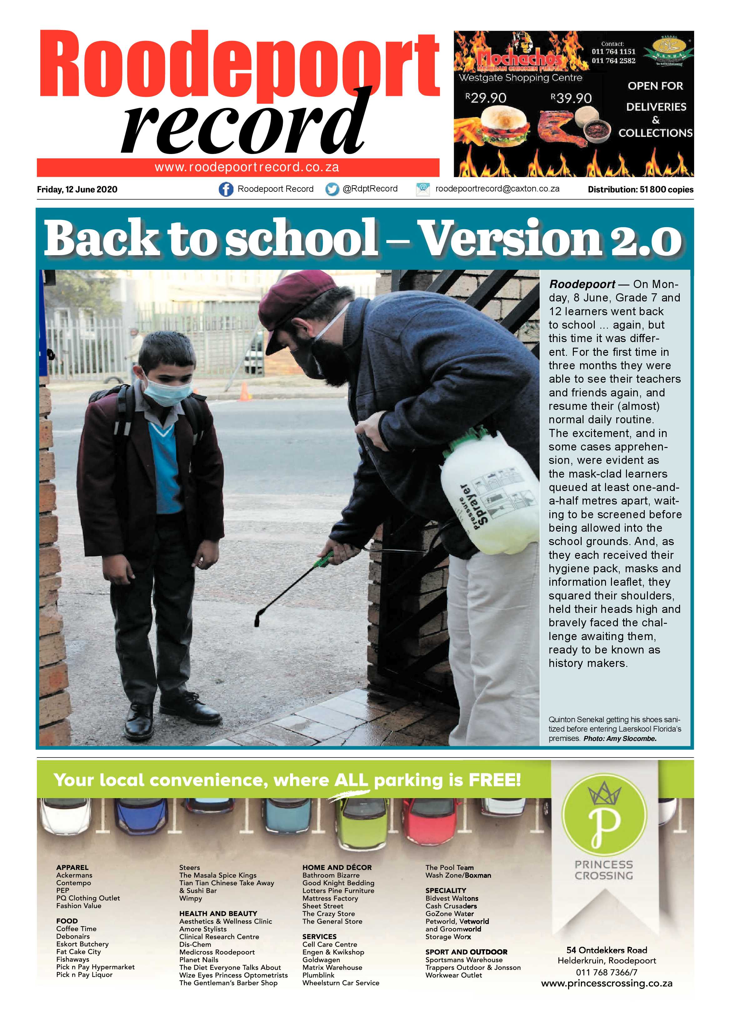 Roodepoort Record 12 June 2020 page 1
