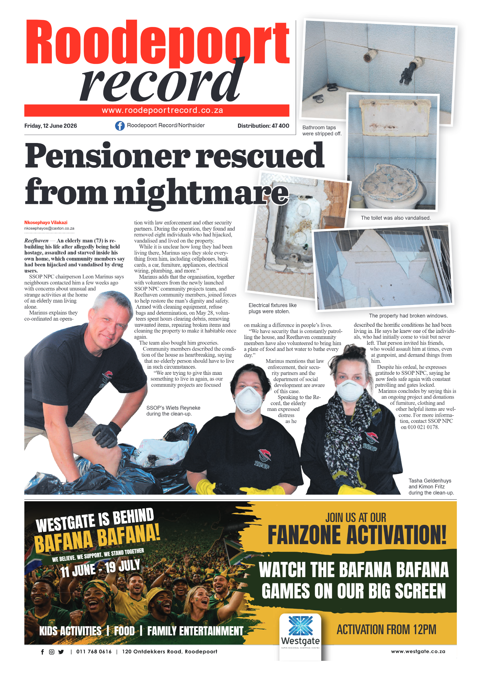 Roodepoort Record 12 June 2026 page 1