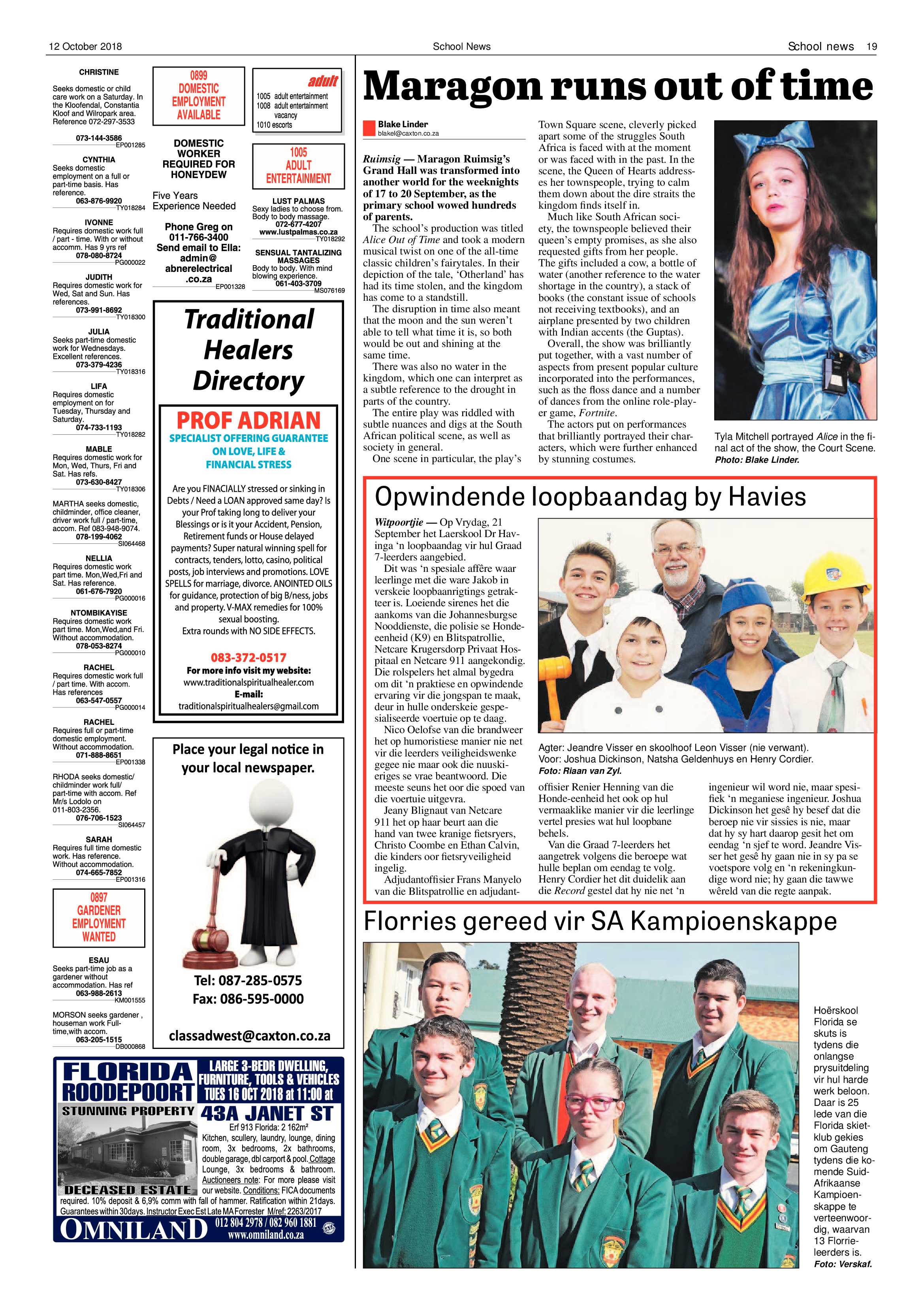 Roodepoort Record 12 October 2018 page 19