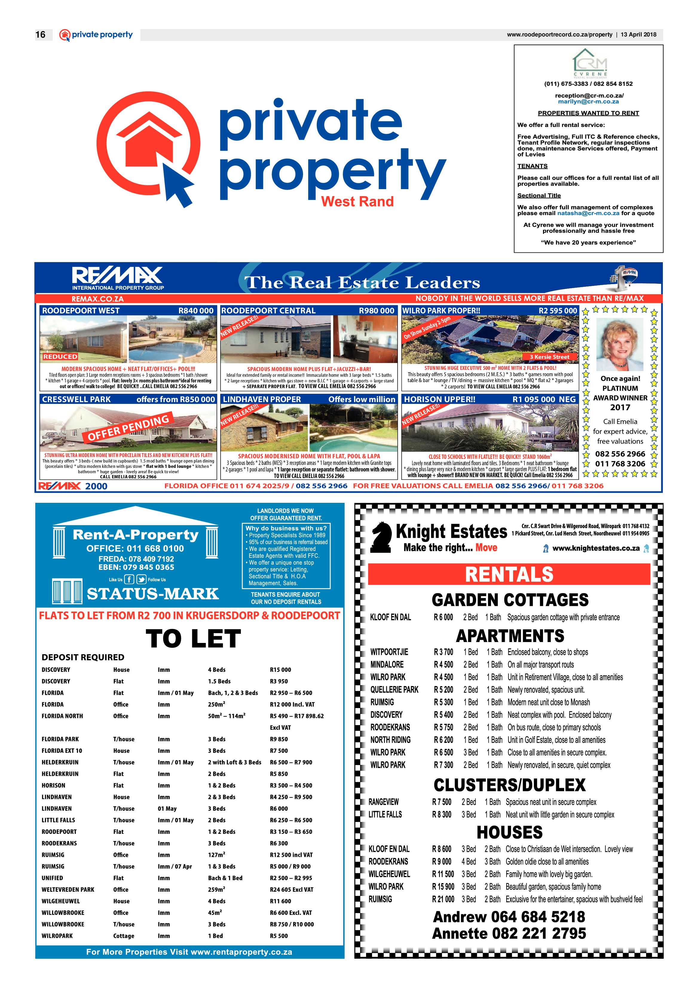 Roodepoort Record 13 April 2018 page 16