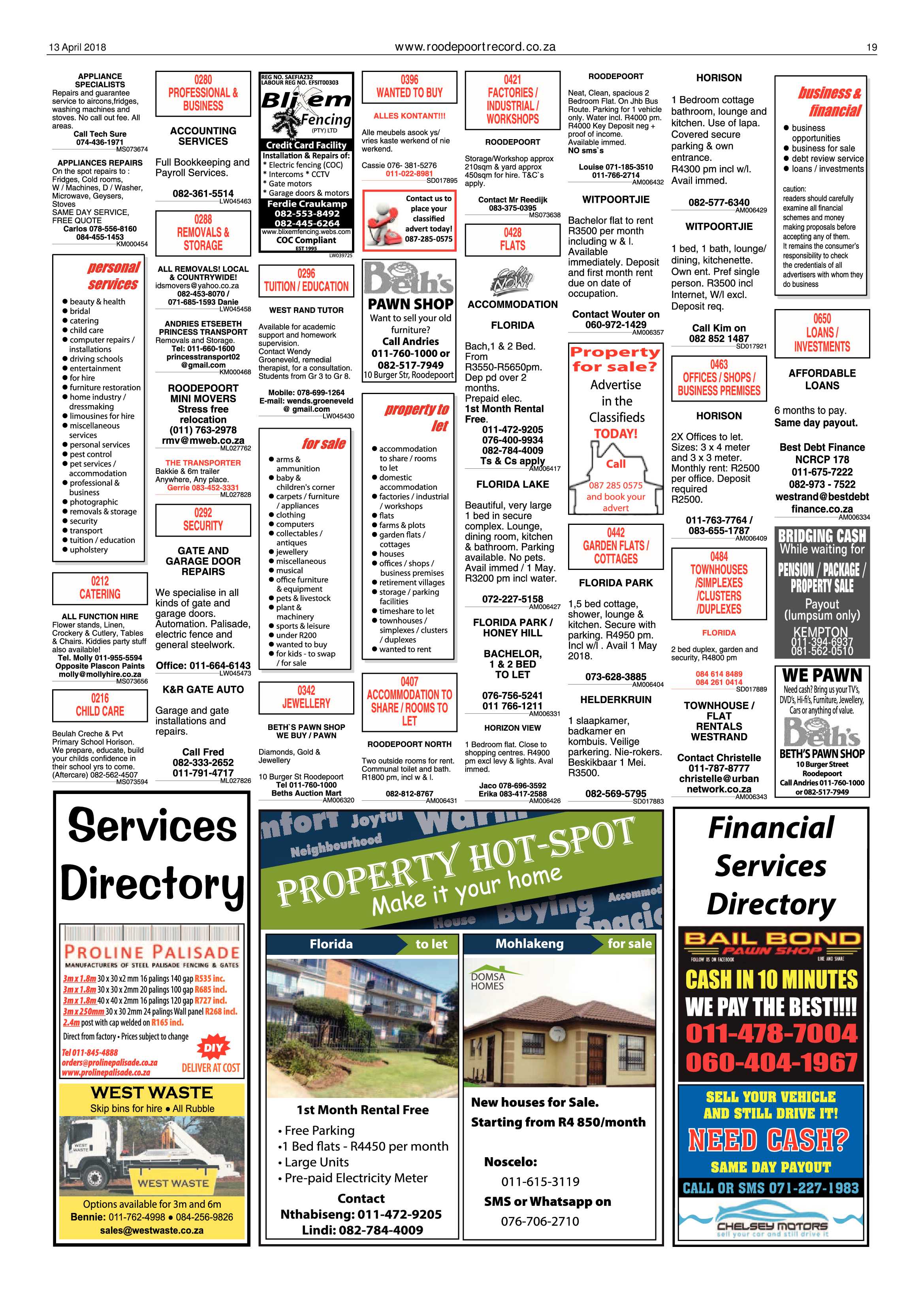 Roodepoort Record 13 April 2018 page 19