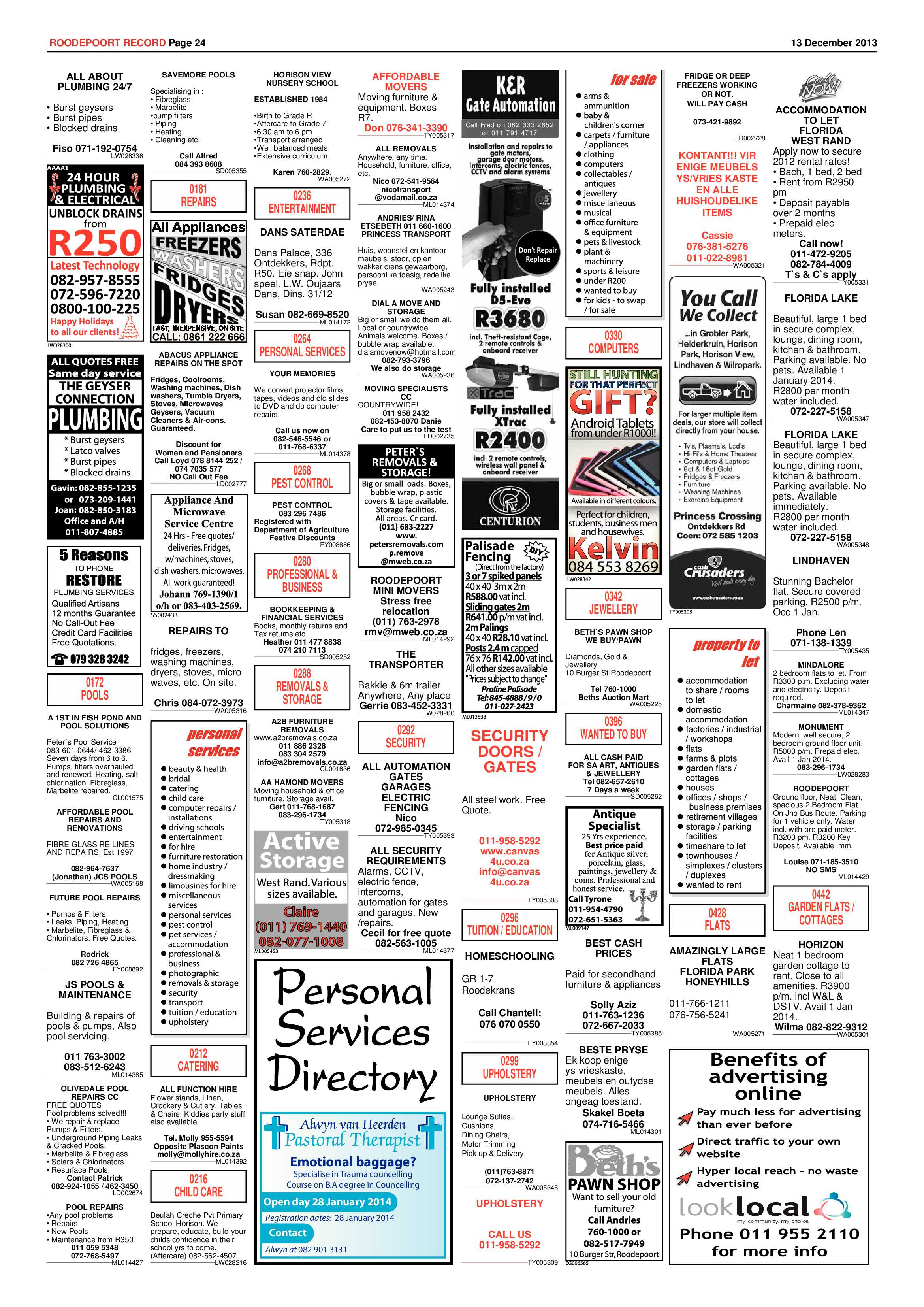 Roodepoort Record 13 December 2013 page 24