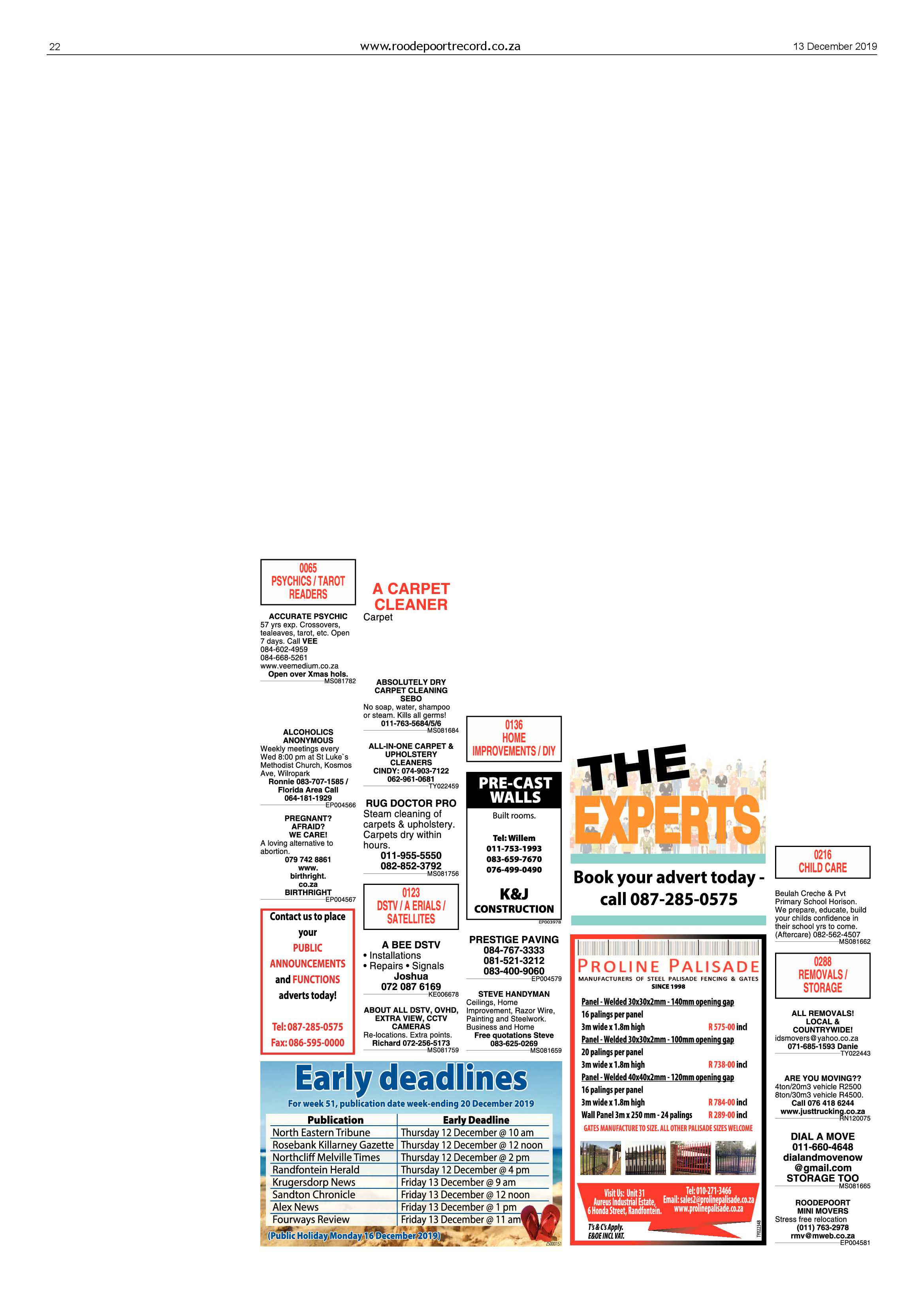 Roodepoort Record 13 December 2019 page 22