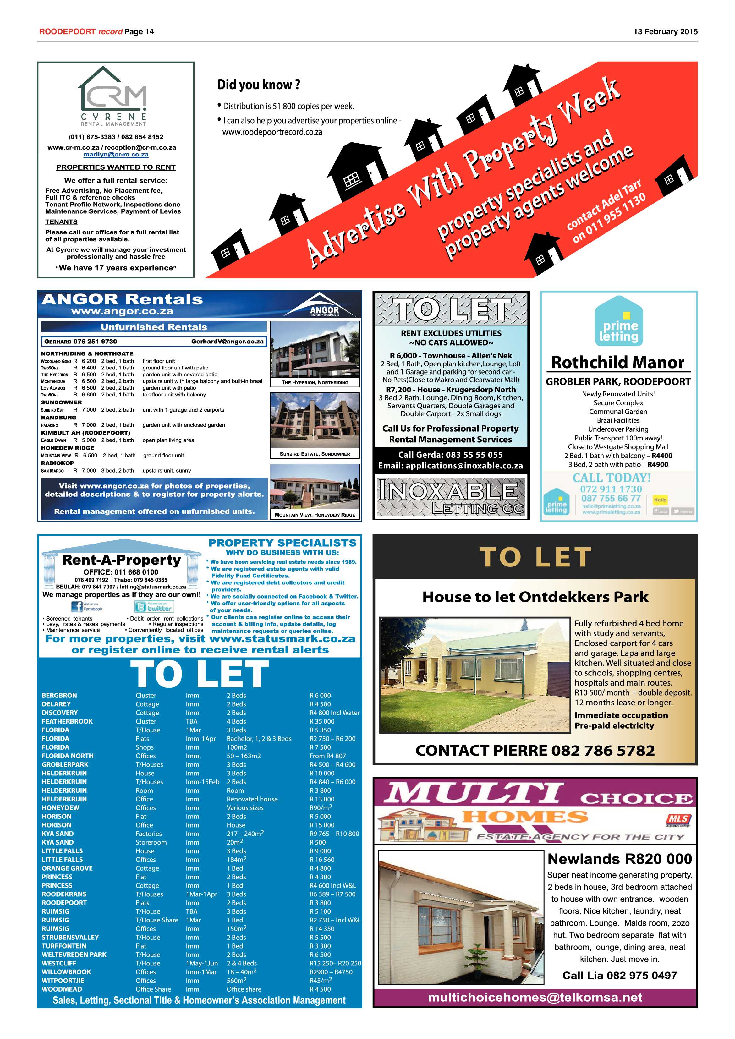 Roodepoort Record 13 February 2015 page 14