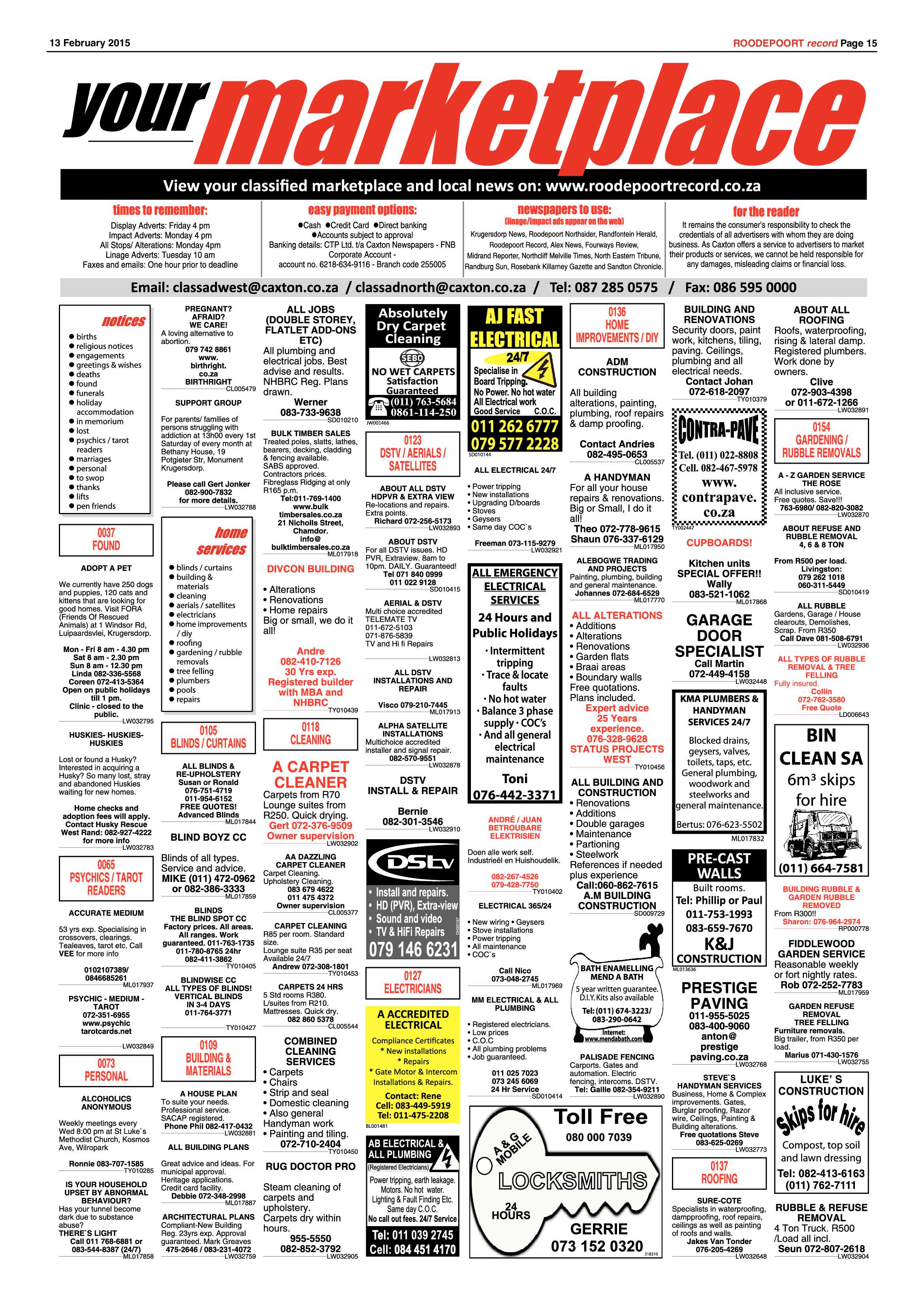 Roodepoort Record 13 February 2015 page 15