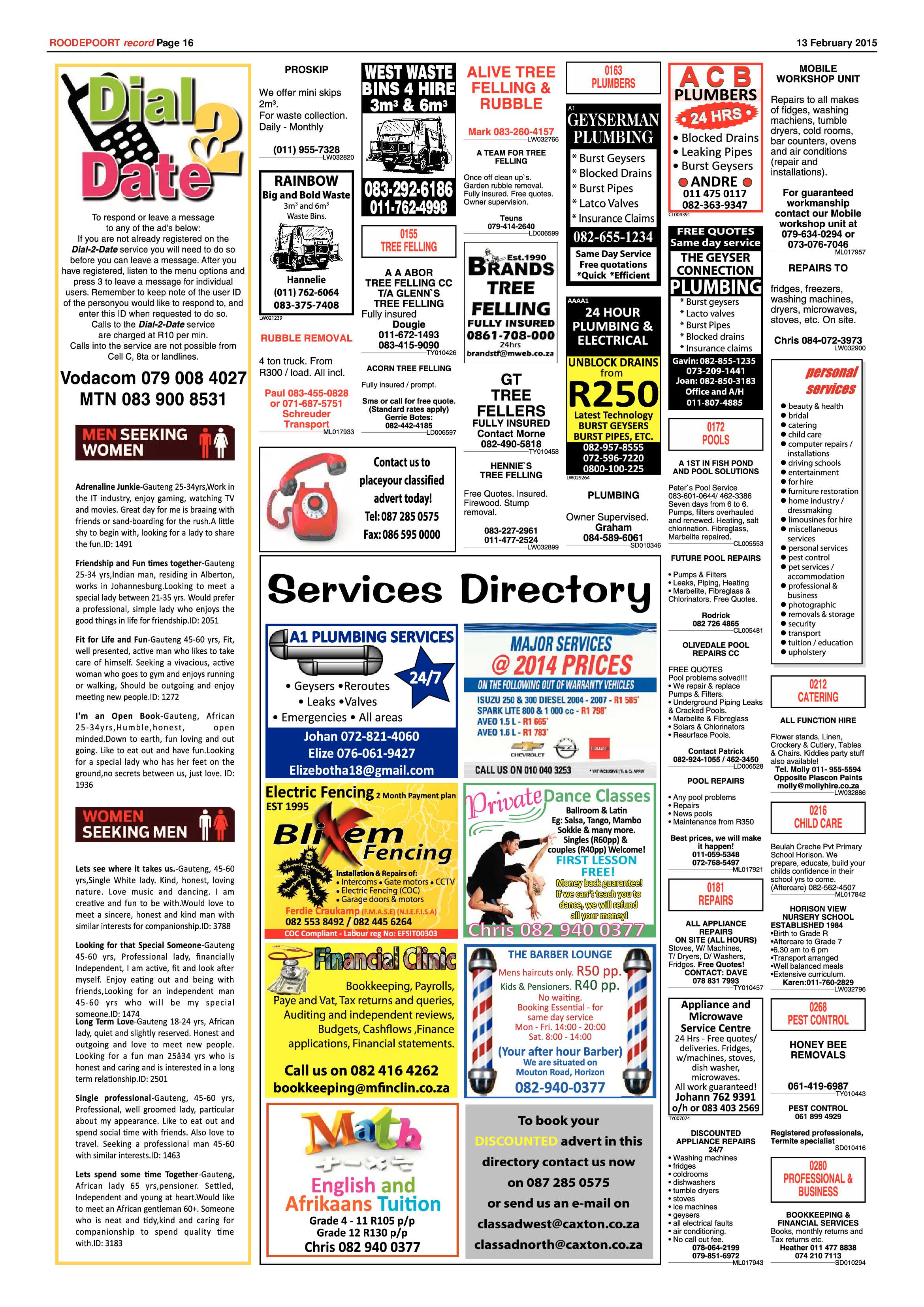 Roodepoort Record 13 February 2015 page 16