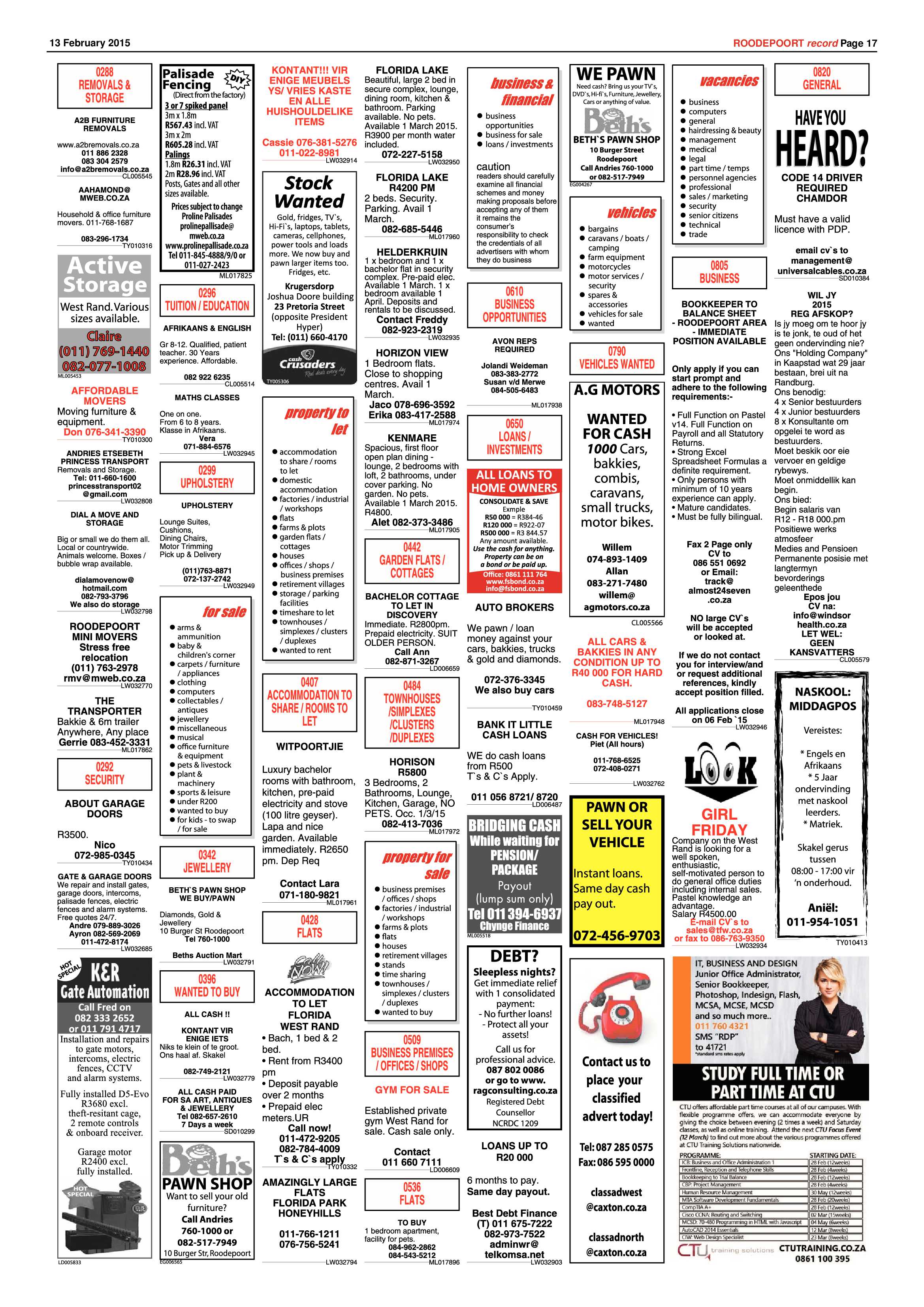 Roodepoort Record 13 February 2015 page 17