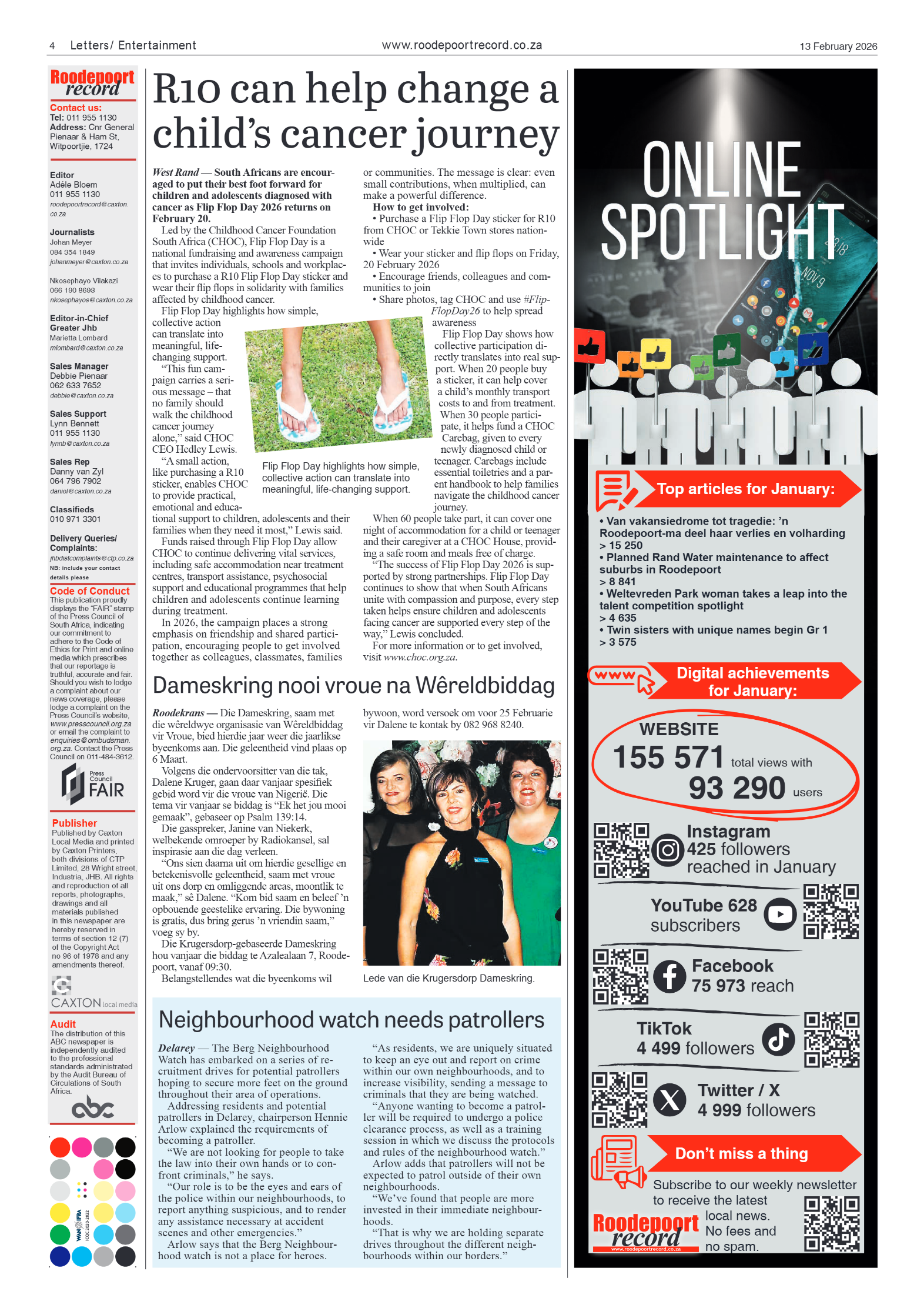 Roodepoort Record 13 February 2026 page 4