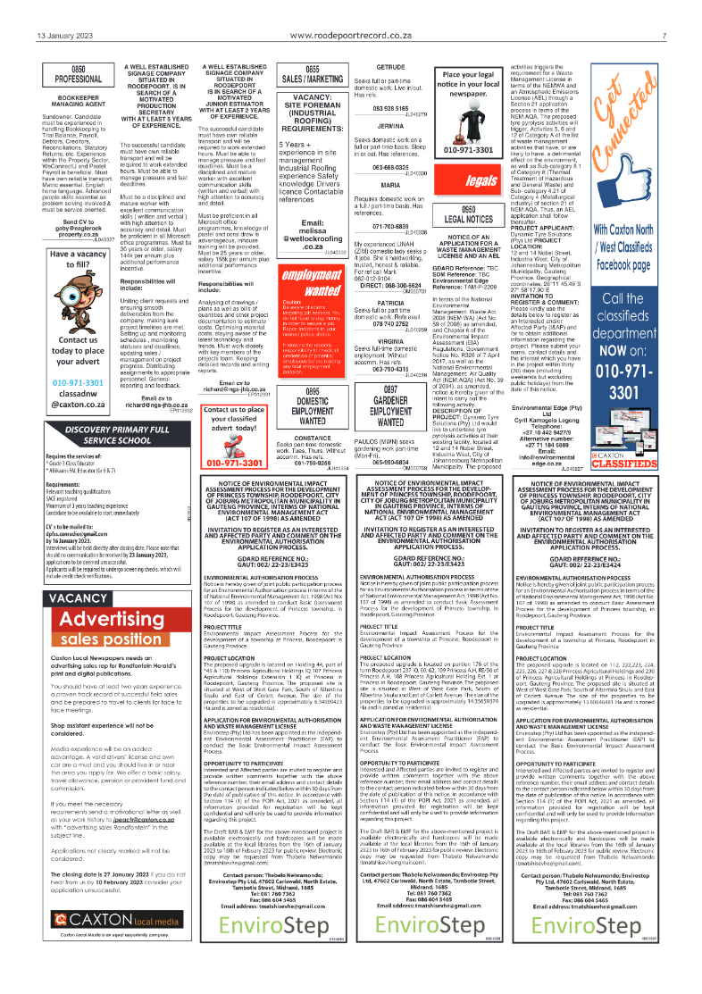 Roodepoort Record 13 January 2023 page 7