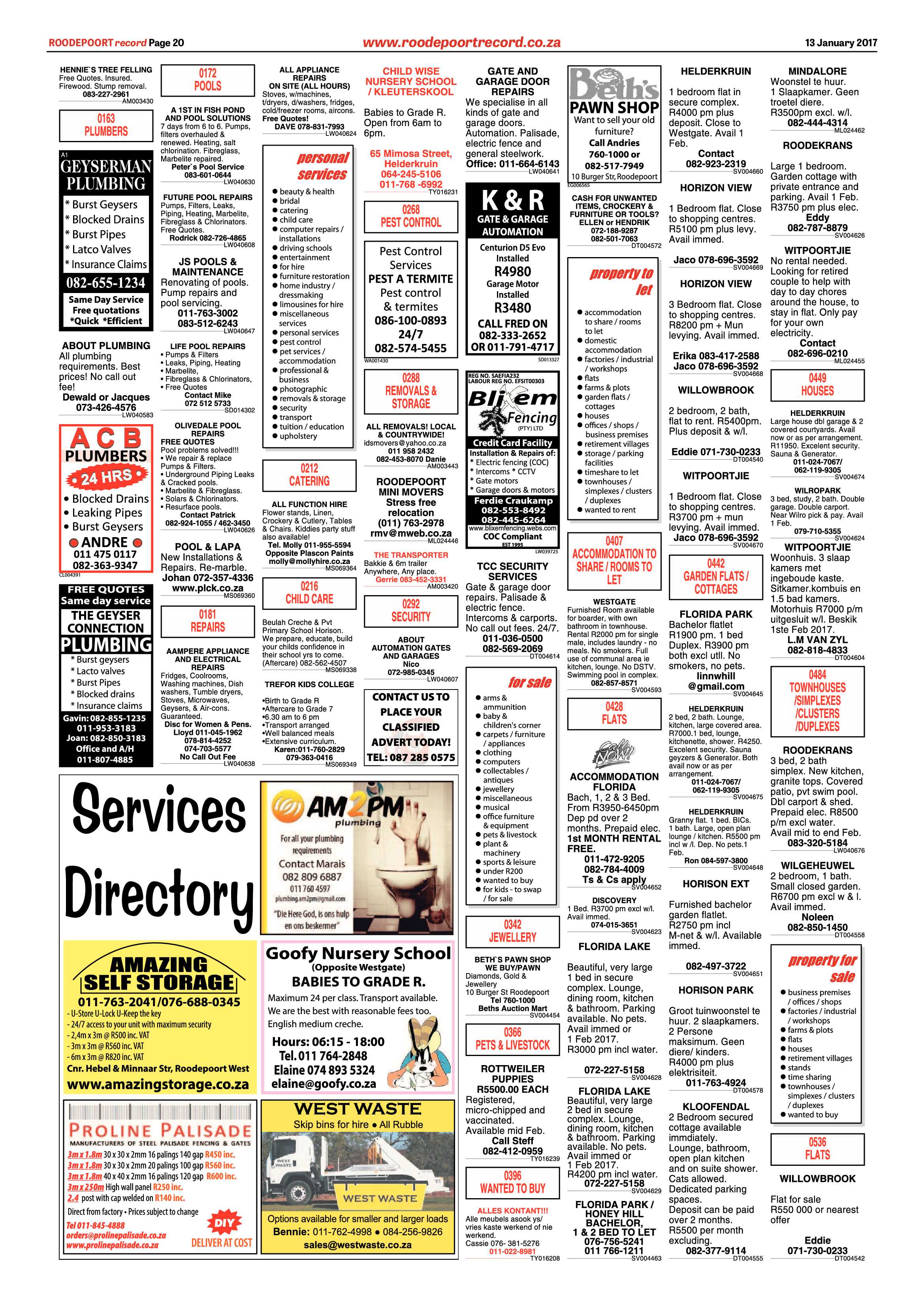 Roodepoort Record 13 January 2017 page 20