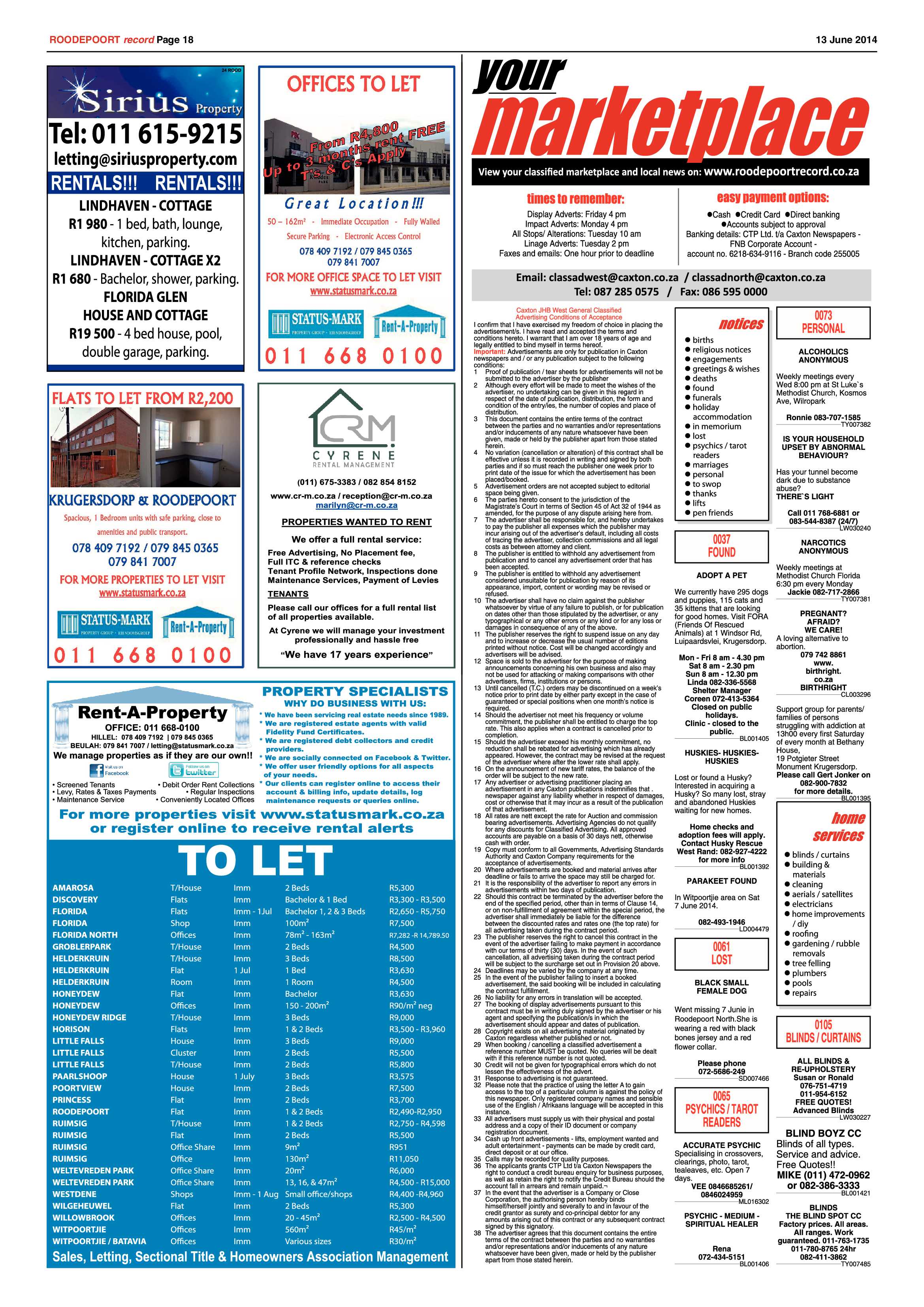 Roodepoort Record 13 June 2014 page 18