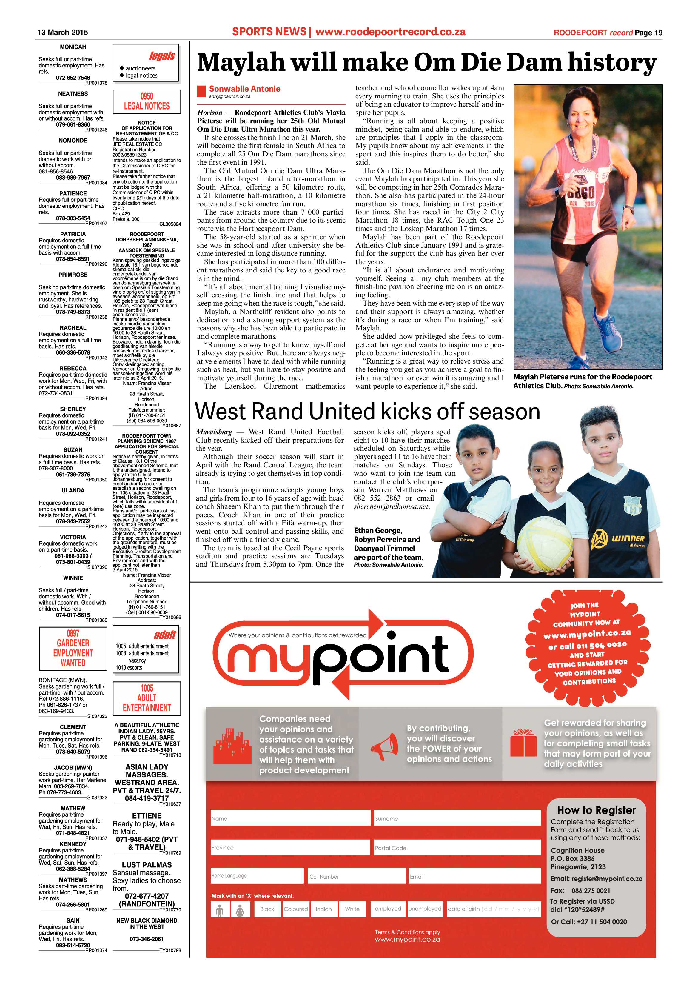 Roodepoort Record 13 March 2015 page 19