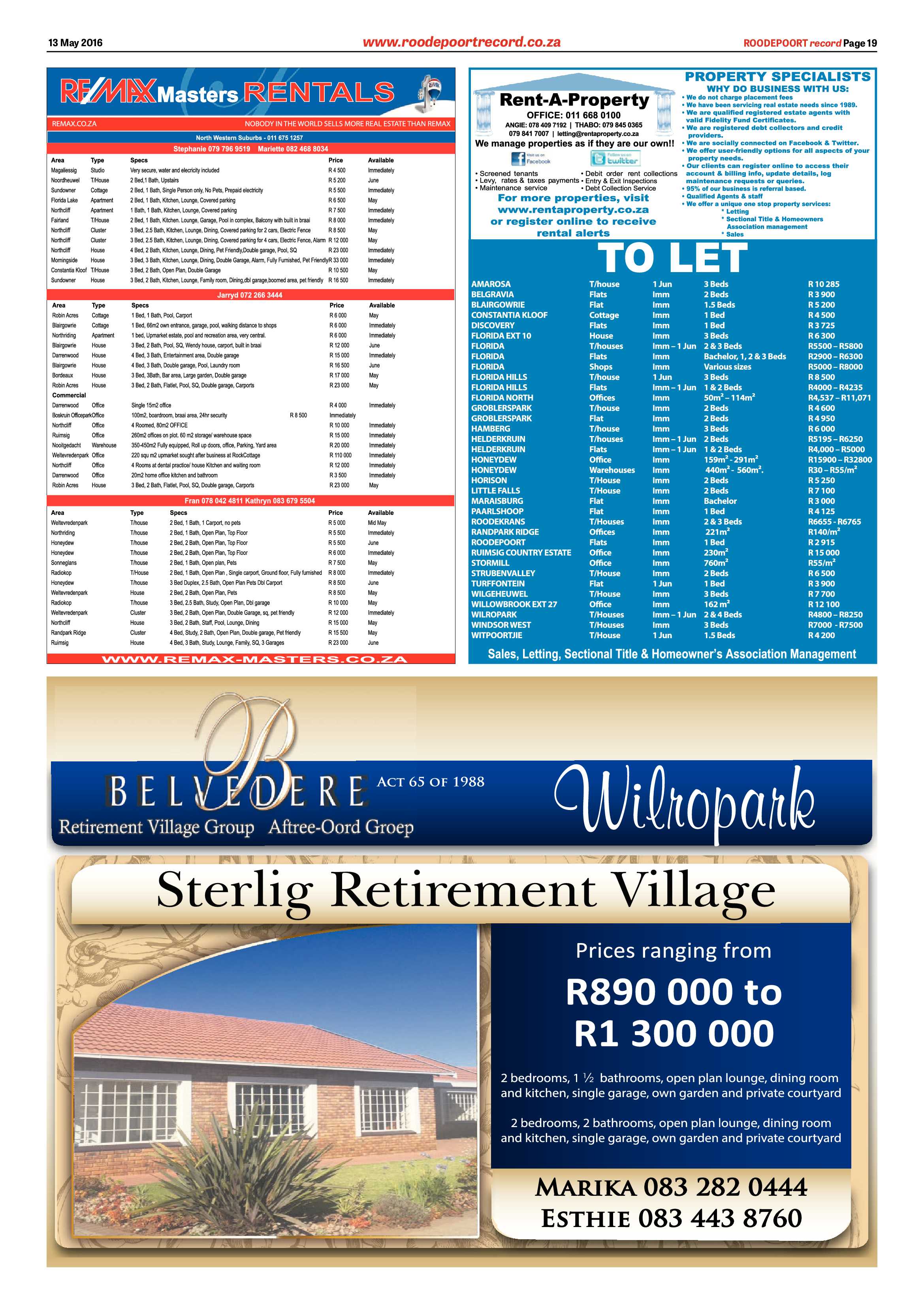 Roodepoort Record 13 May 2016 page 19