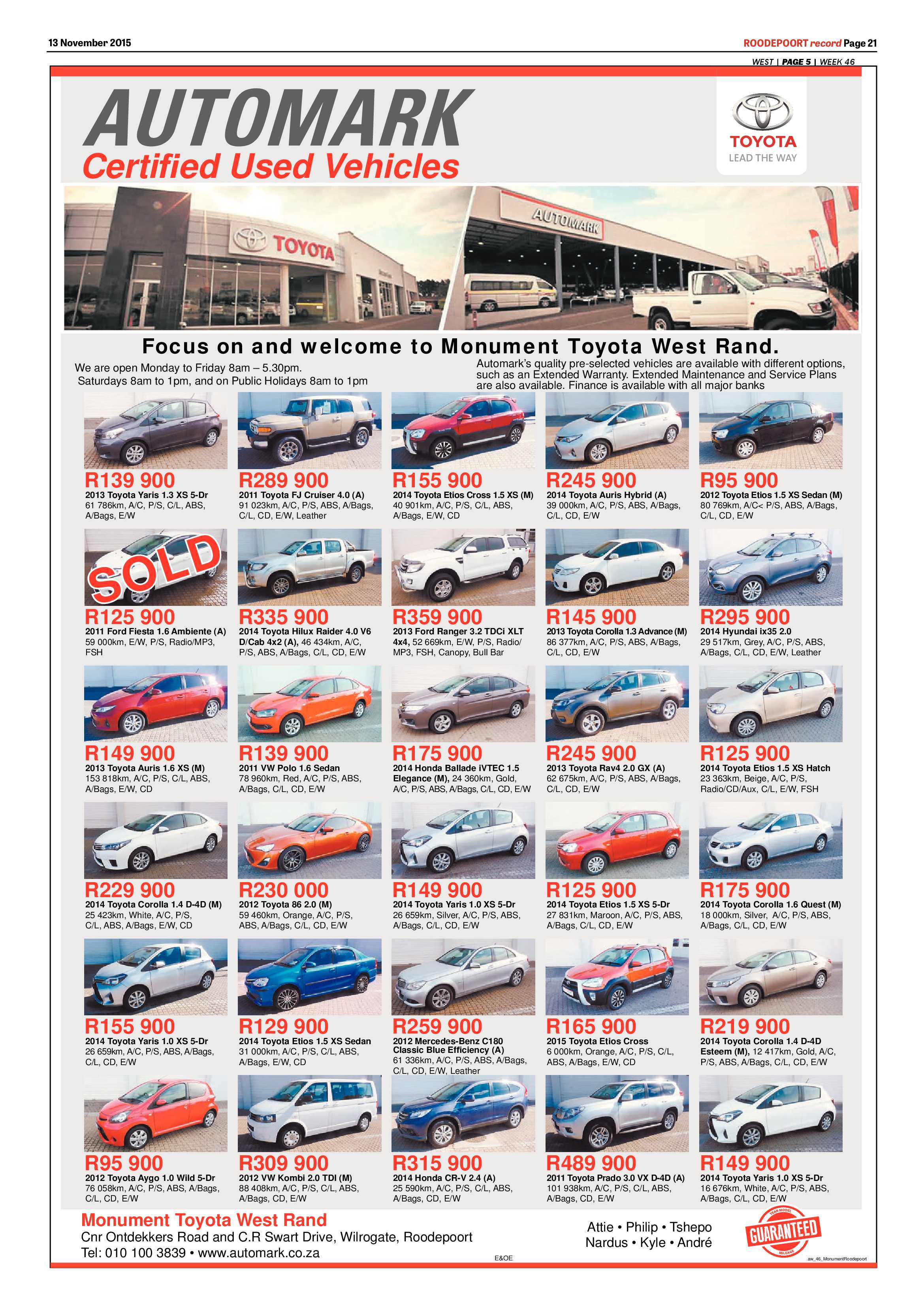 Roodepoort Record 13 November 2015 page 21