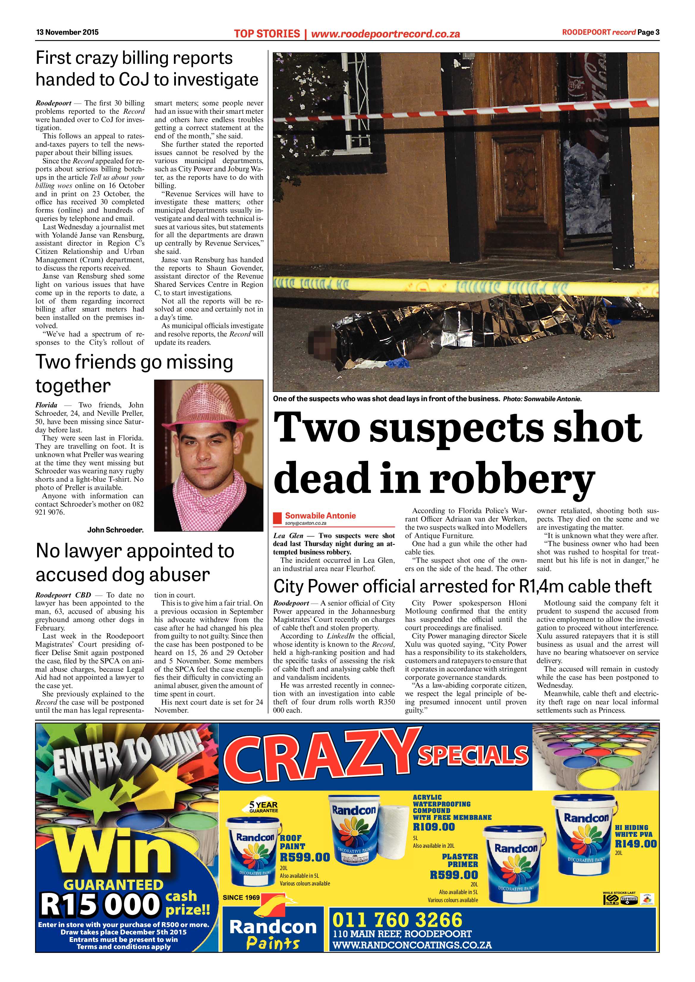 Roodepoort Record 13 November 2015 page 3