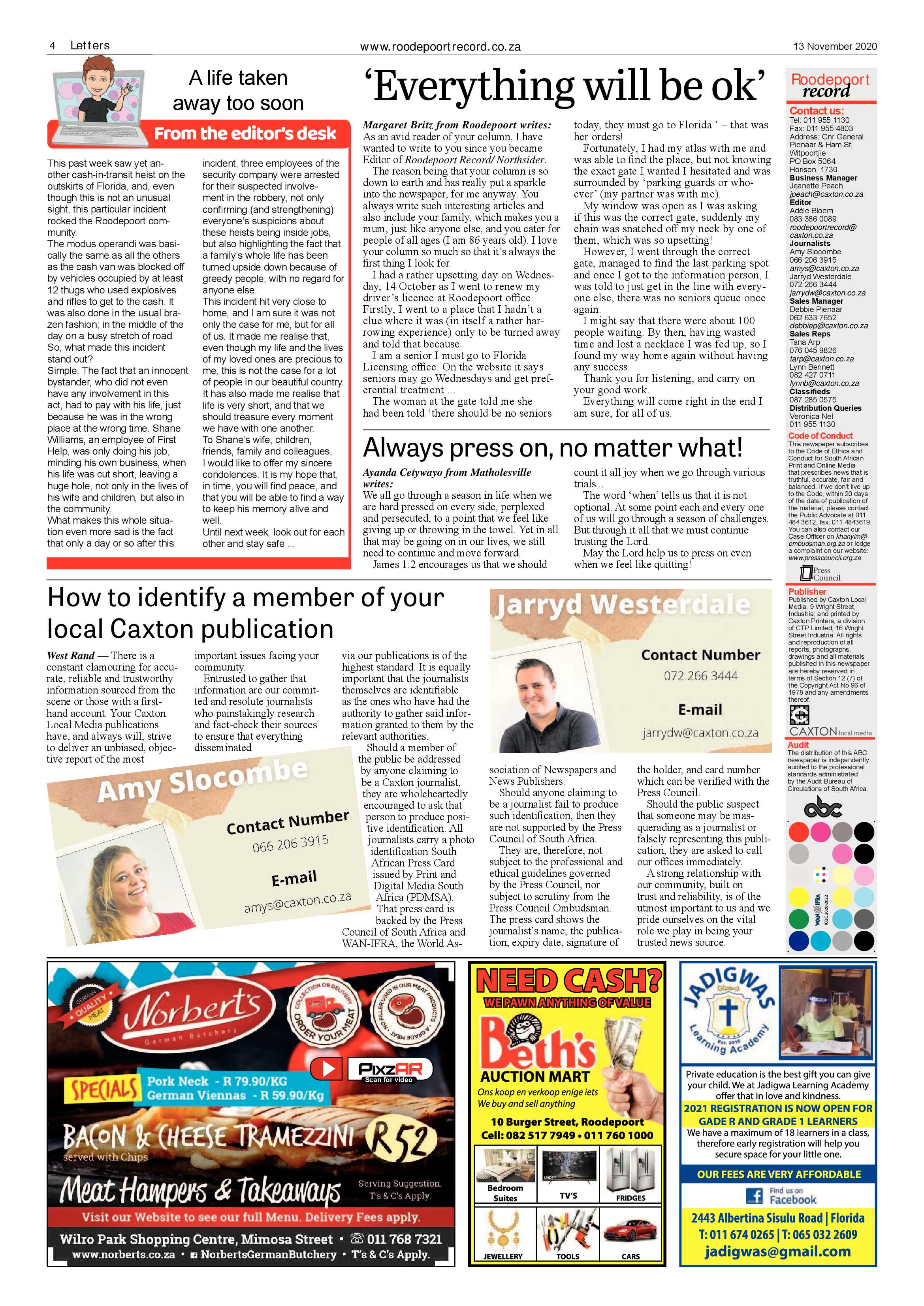 Roodepoort Record 13 November 2020 page 4