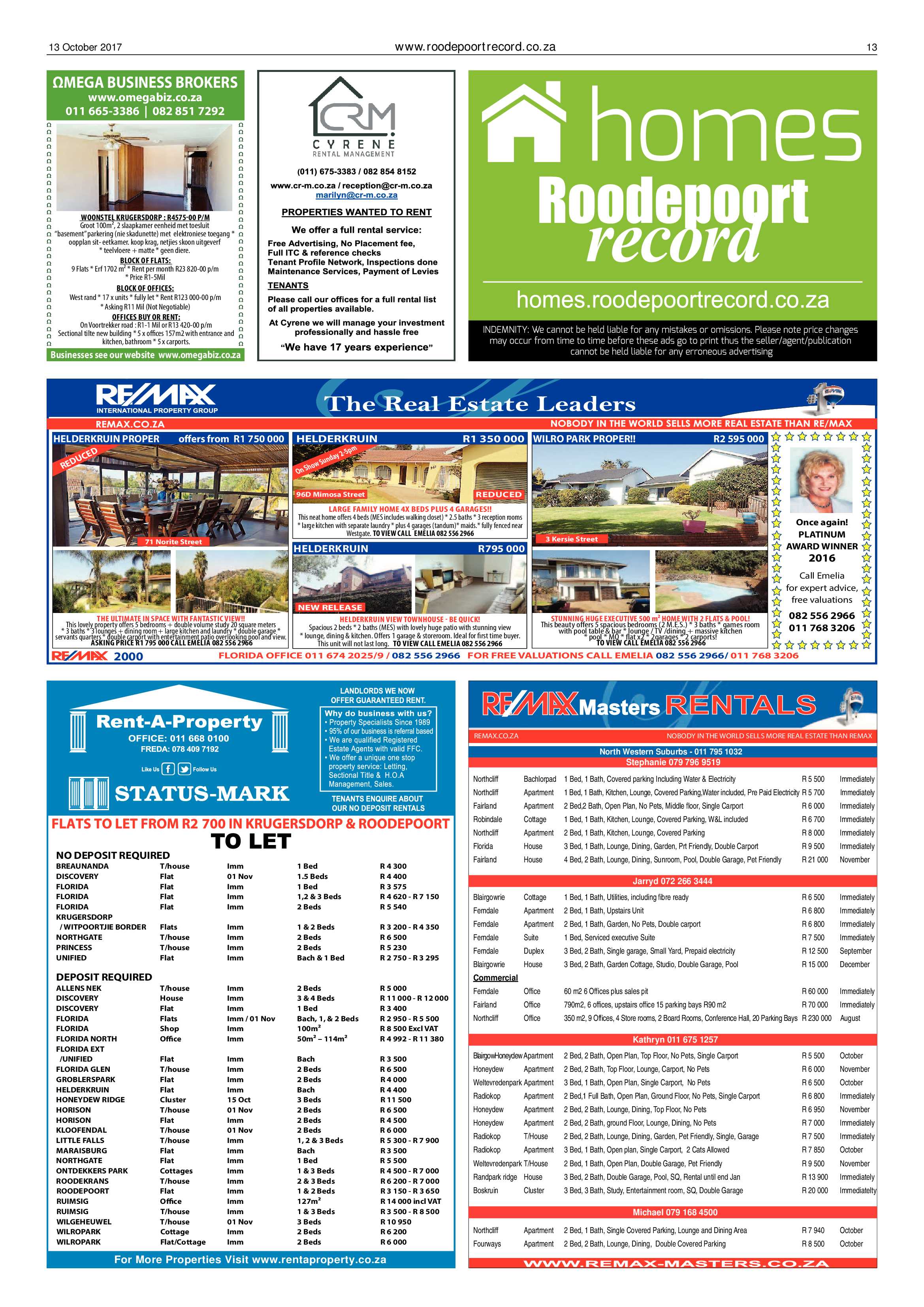 Roodepoort Record 13 October 2017 page 13