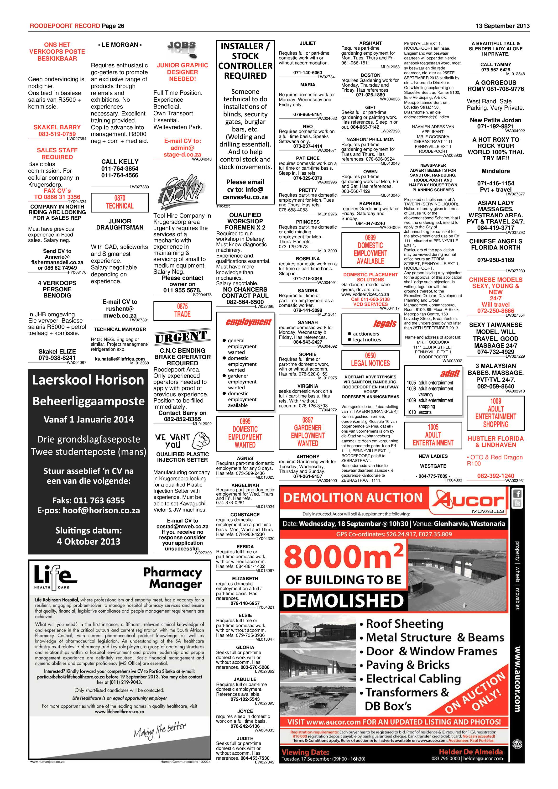 Roodepoort Record 13 September 2013 page 26