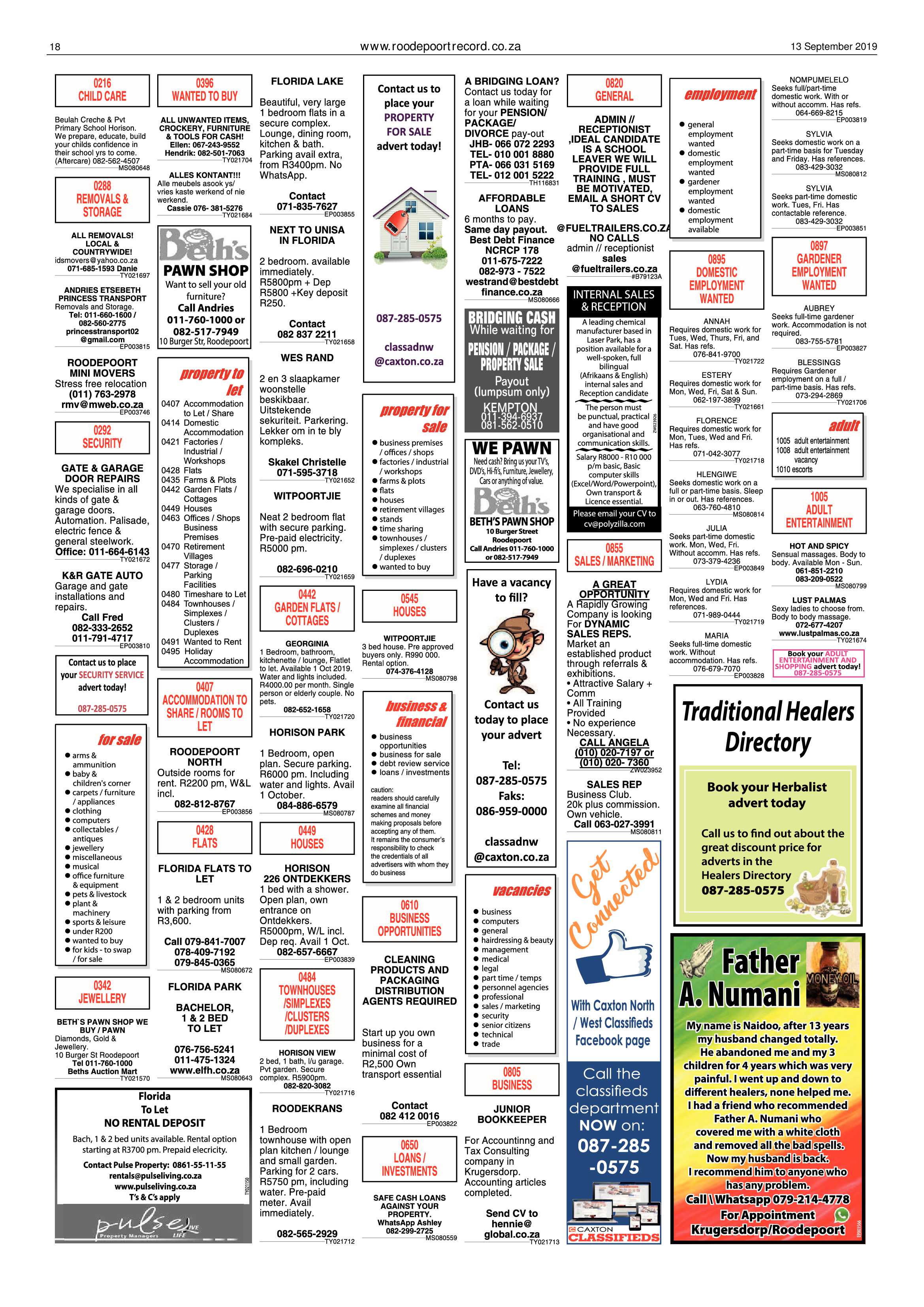 Roodepoort Record 13 September 2019 page 18