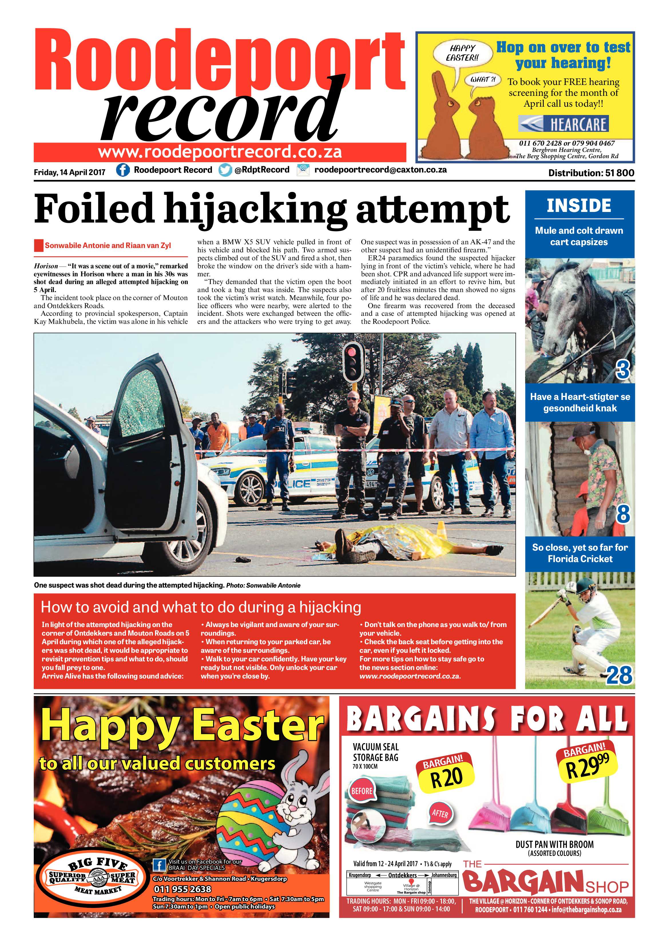 Roodepoort Record 14 April 2017 page 1