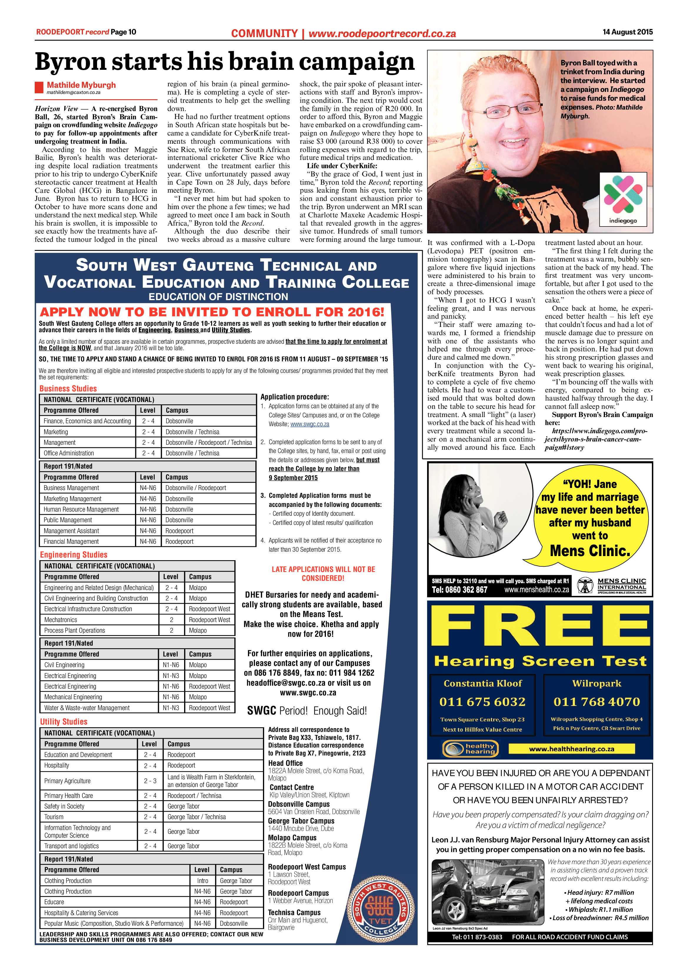 Roodepoort Record 14 August 2015 page 10