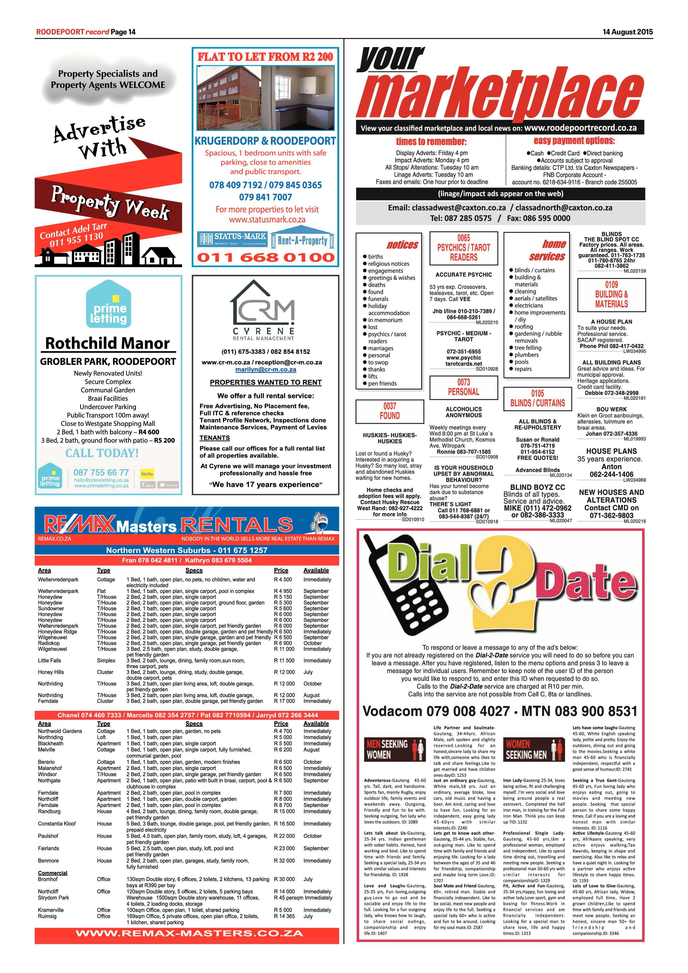 Roodepoort Record 14 August 2015 page 20