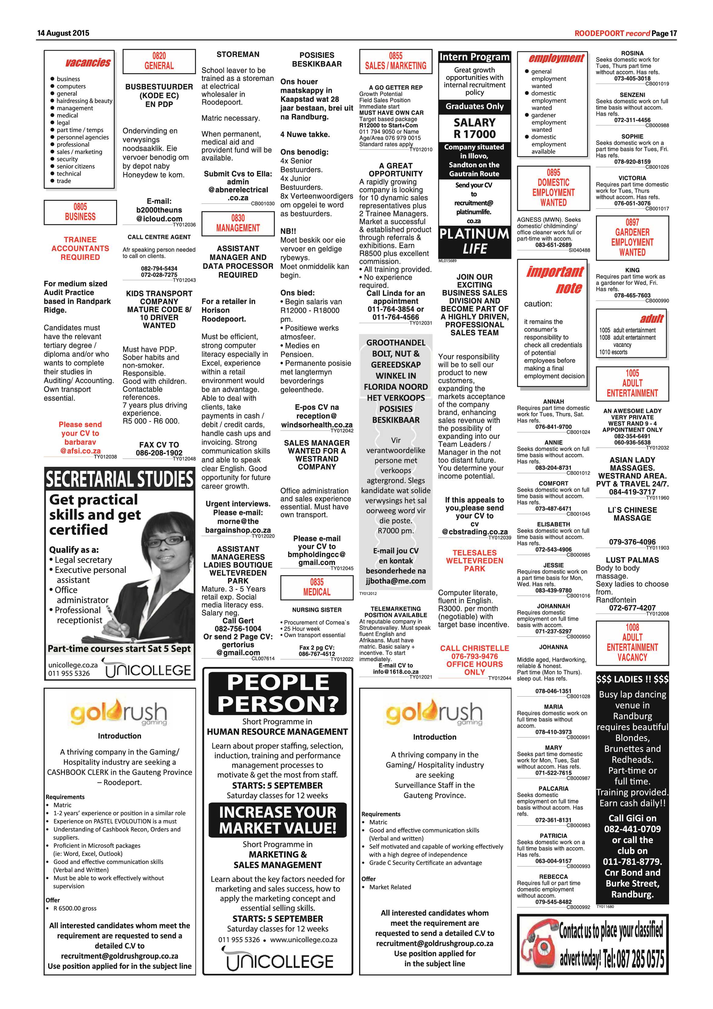 Roodepoort Record 14 August 2015 page 23