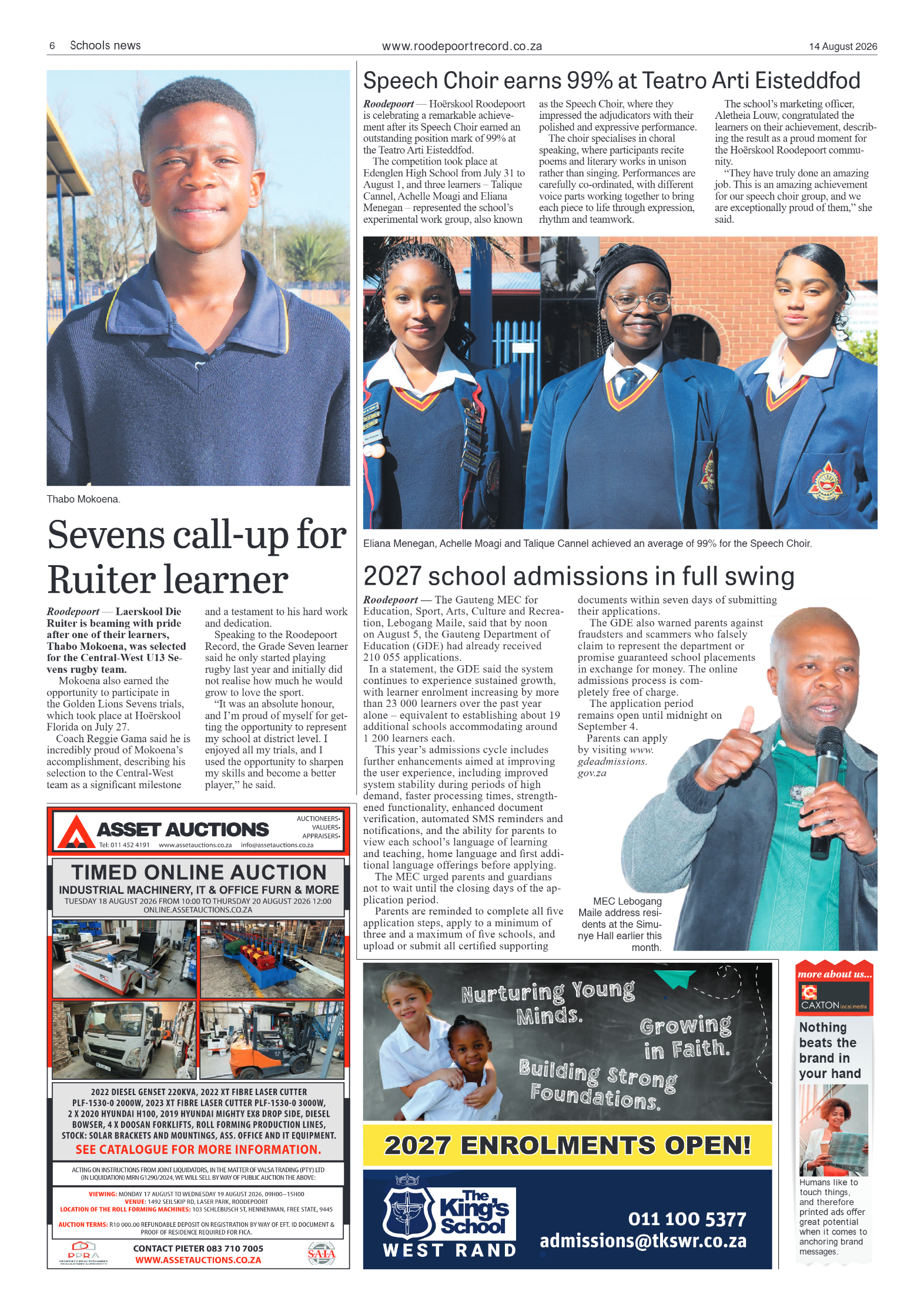 Roodepoort Record 14 August 2026 page 6
