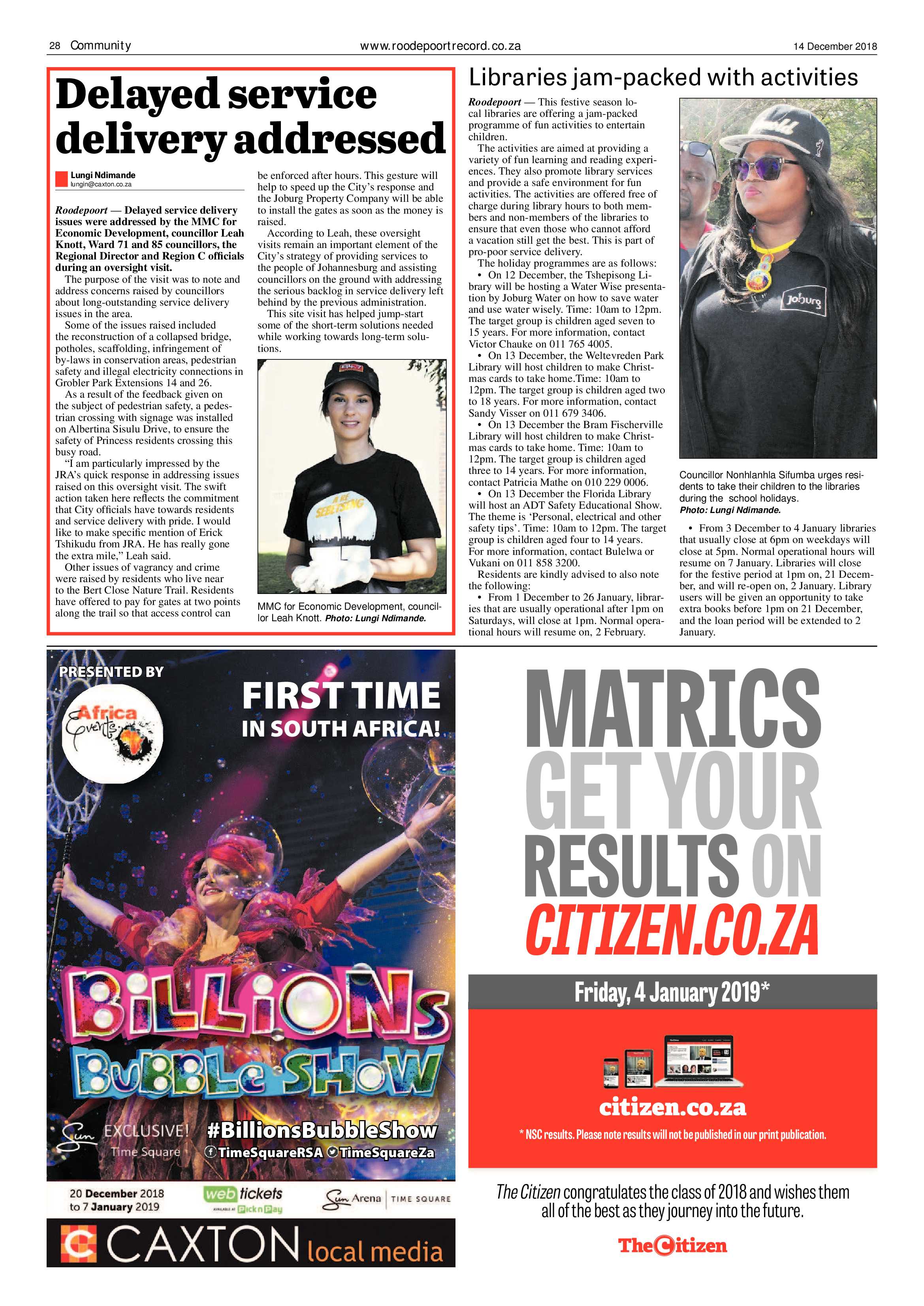 Roodepoort Record 14 December 2018 page 28
