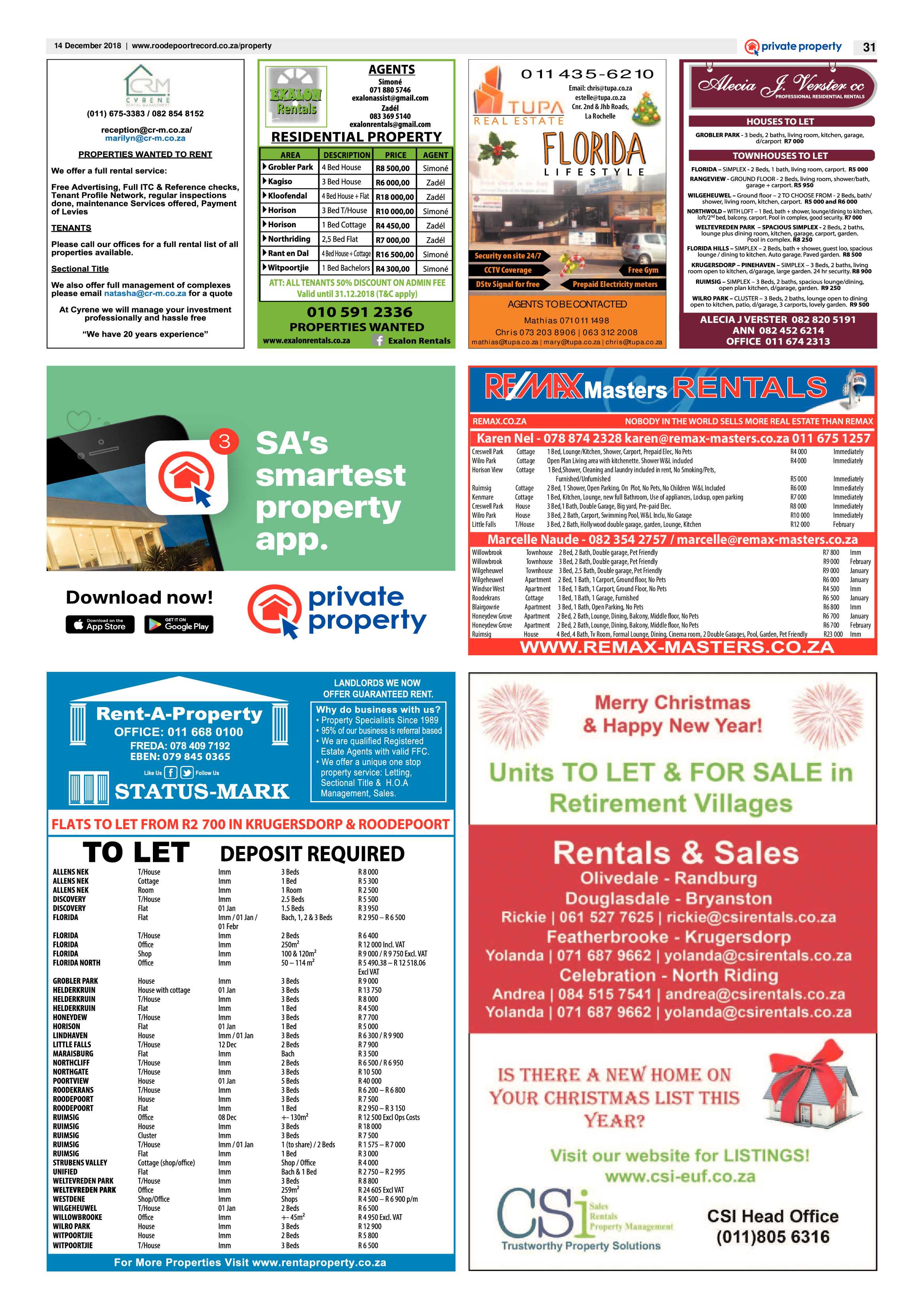 Roodepoort Record 14 December 2018 page 31