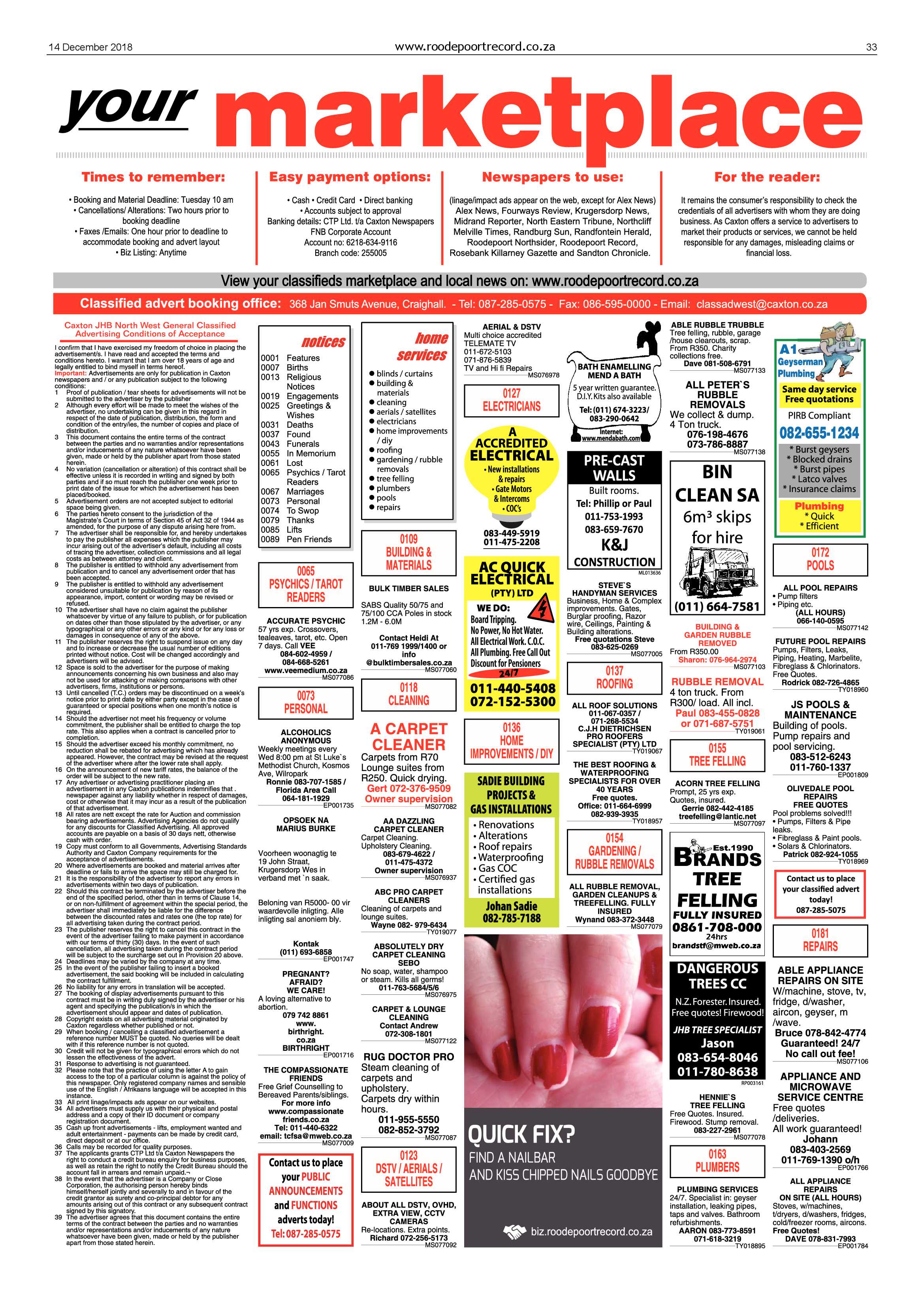 Roodepoort Record 14 December 2018 page 33