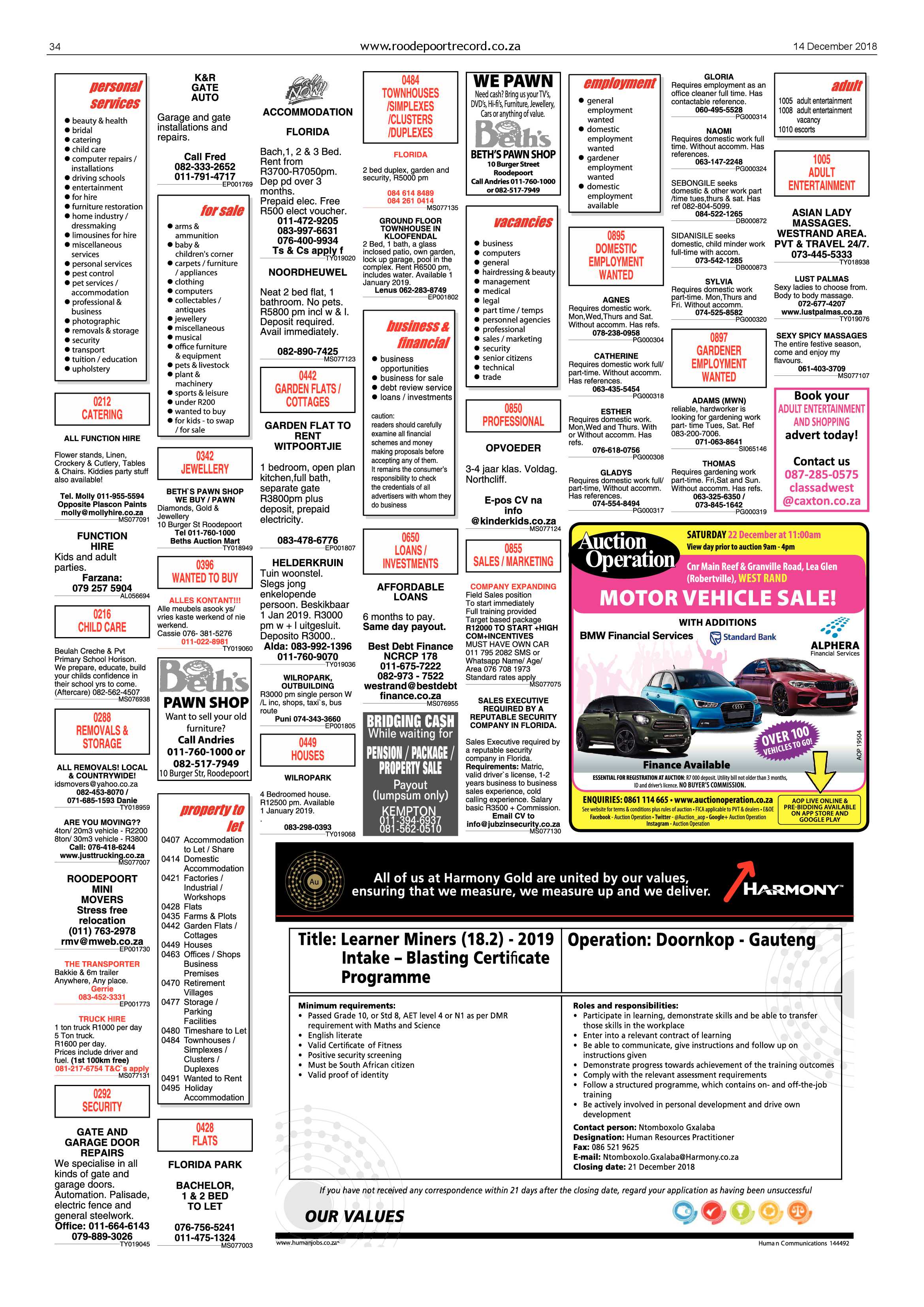 Roodepoort Record 14 December 2018 page 34