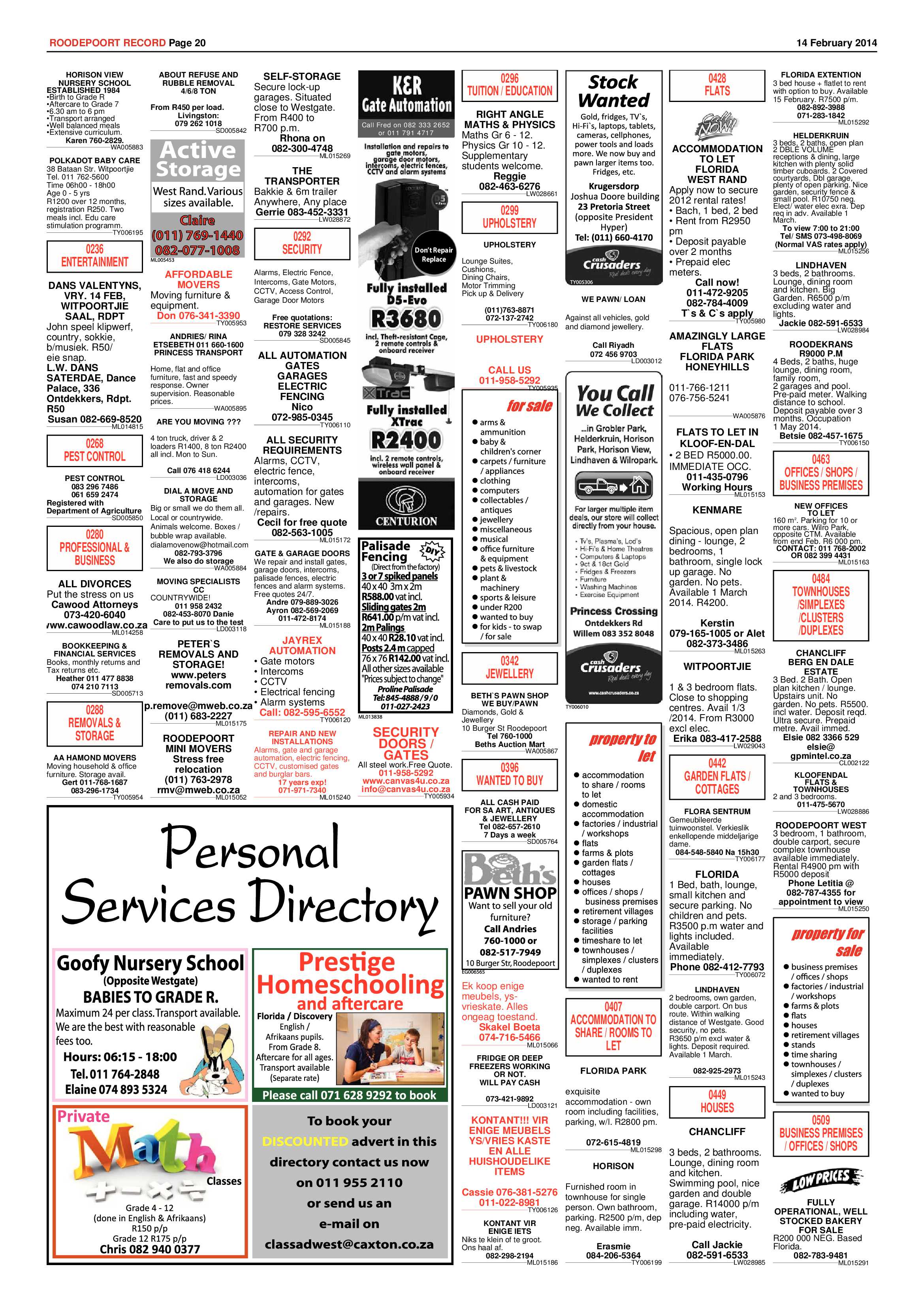 Roodepoort Record 14 February 2014 page 20