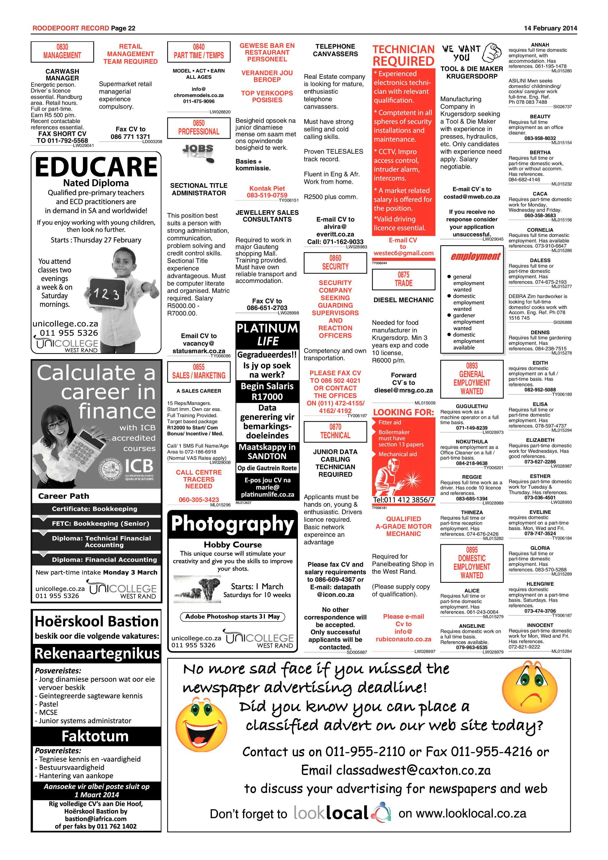 Roodepoort Record 14 February 2014 page 22