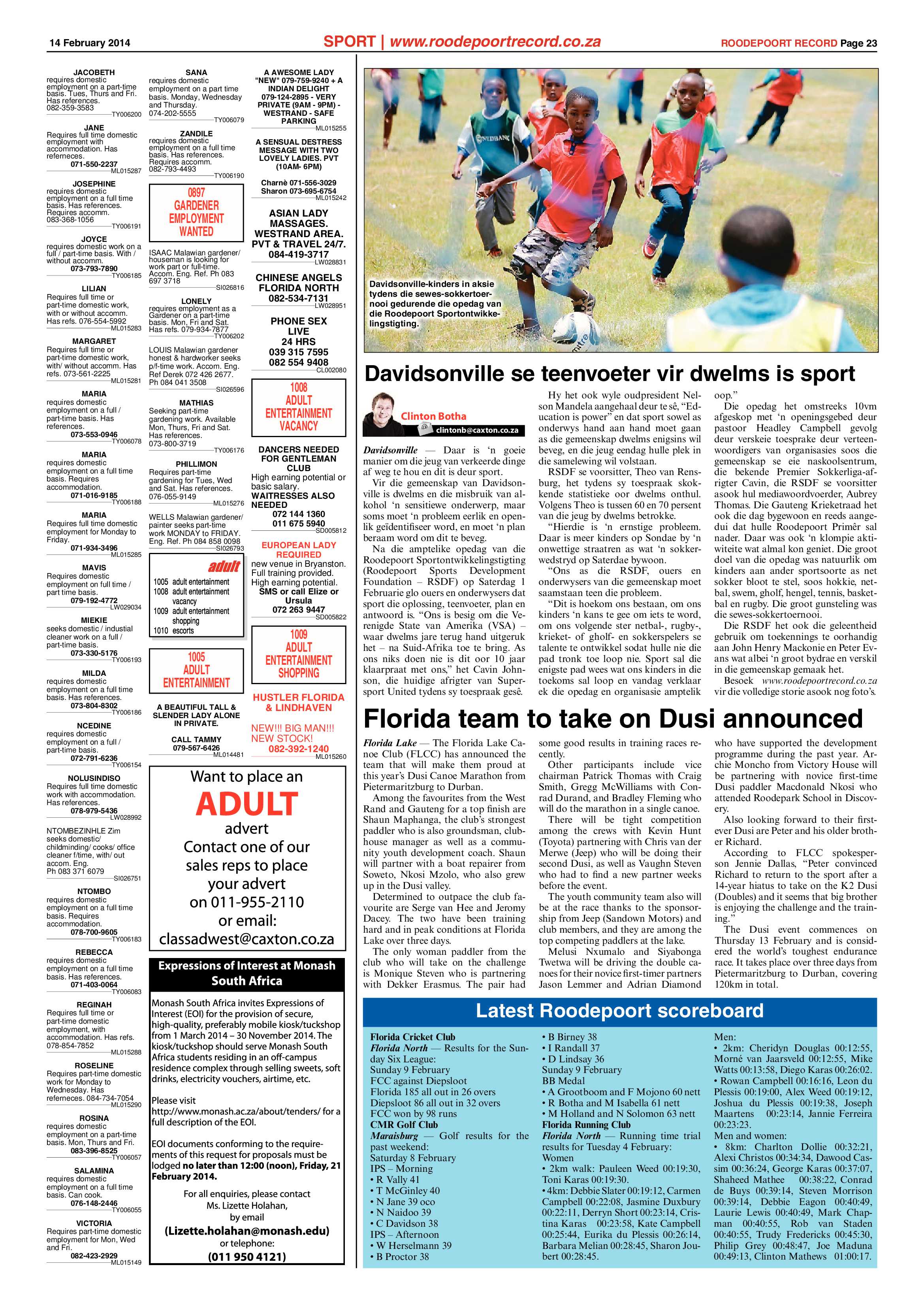 Roodepoort Record 14 February 2014 page 23