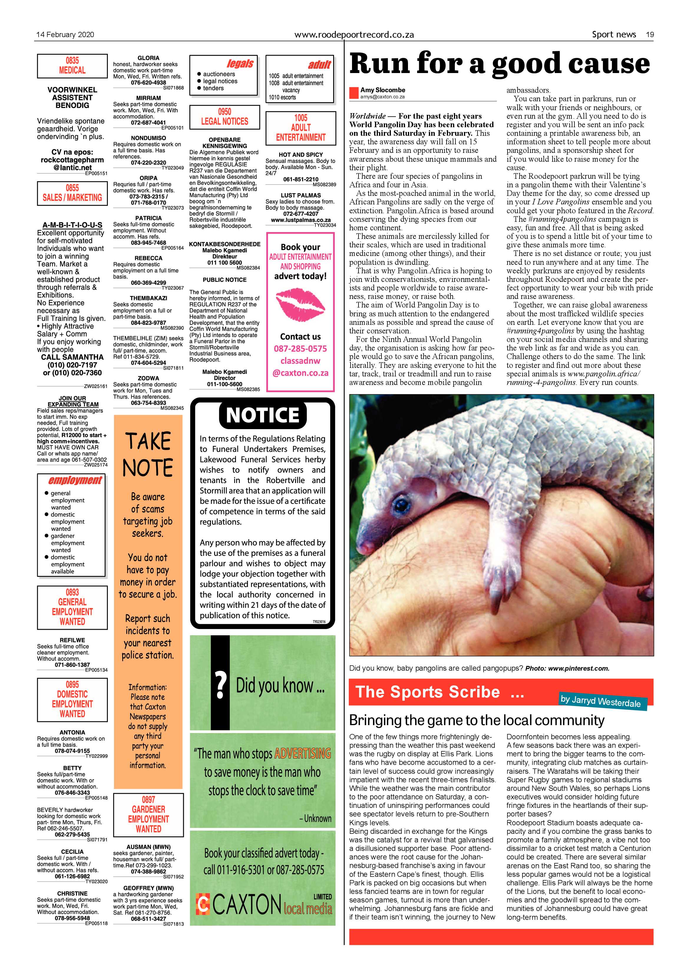 Roodepoort Record 14 February 2020 page 19