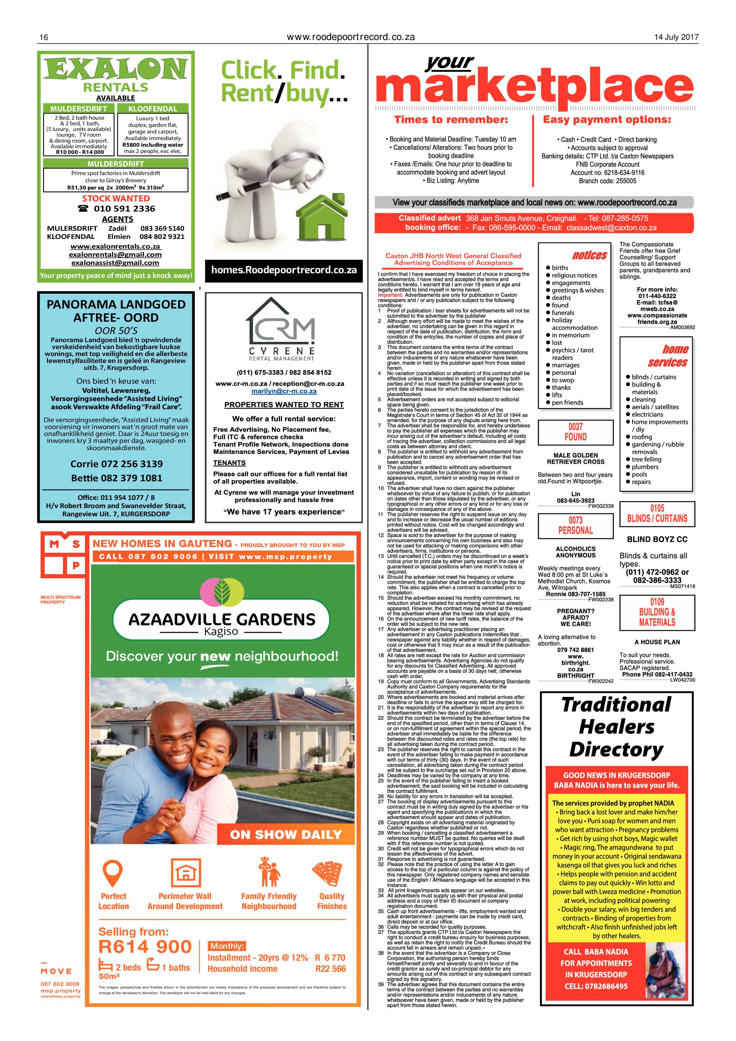 Roodepoort Record 14 July 2017 page 16