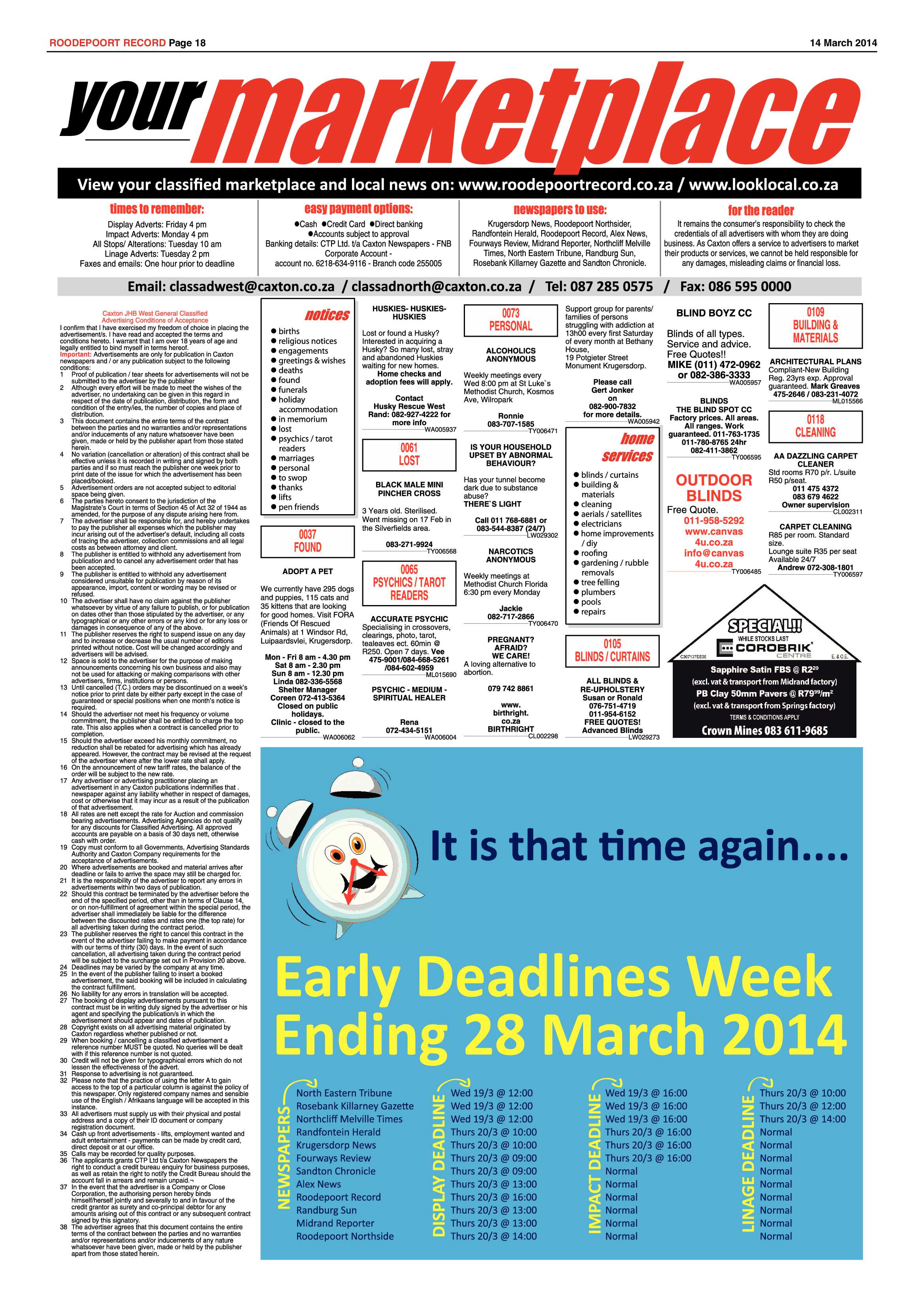 Roodepoort Record 14 March 2014 page 18