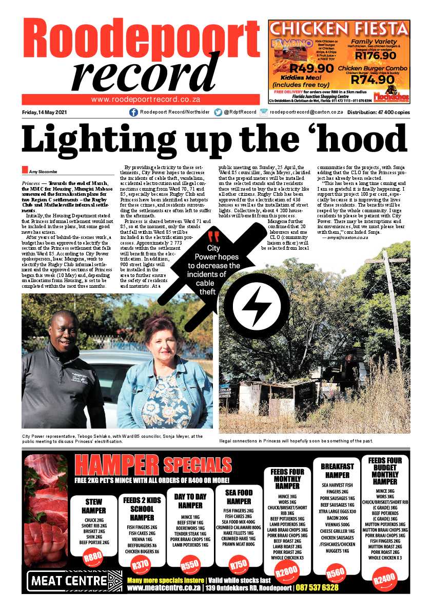 Roodepoort Record 14 May 2021 page 1