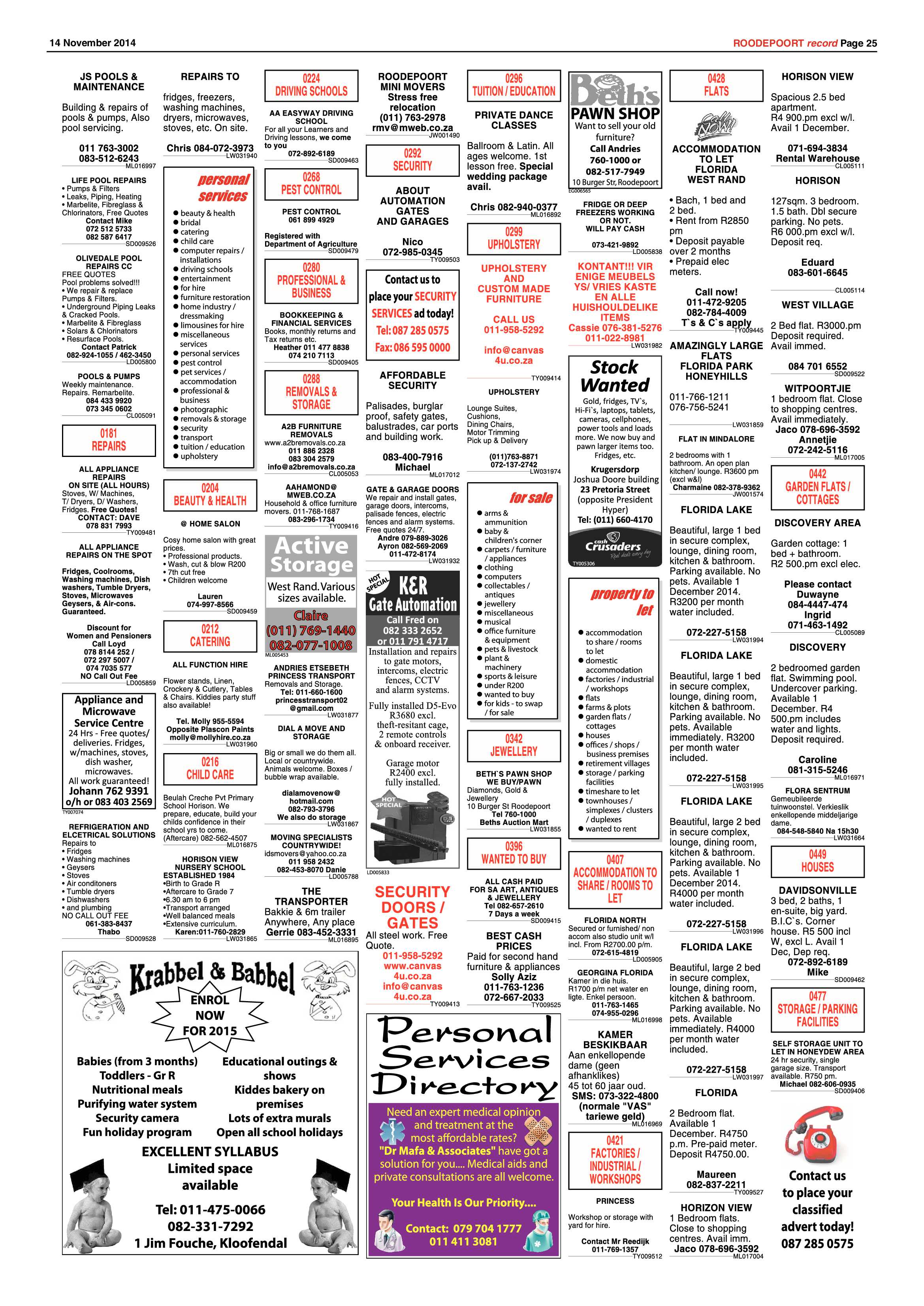 Roodepoort Record 14 November 2014 page 25